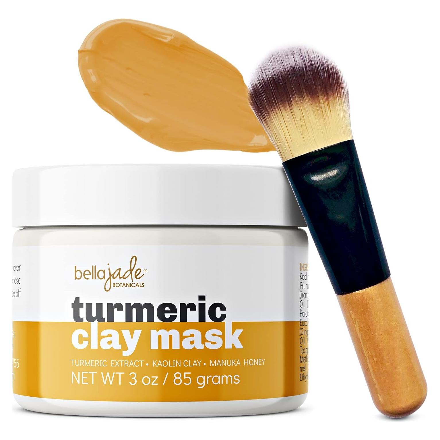 Mascarilla Facial de Arcilla de Cúrcuma y Vitamina C Bella Jade - Antienvejecimiento y Acné