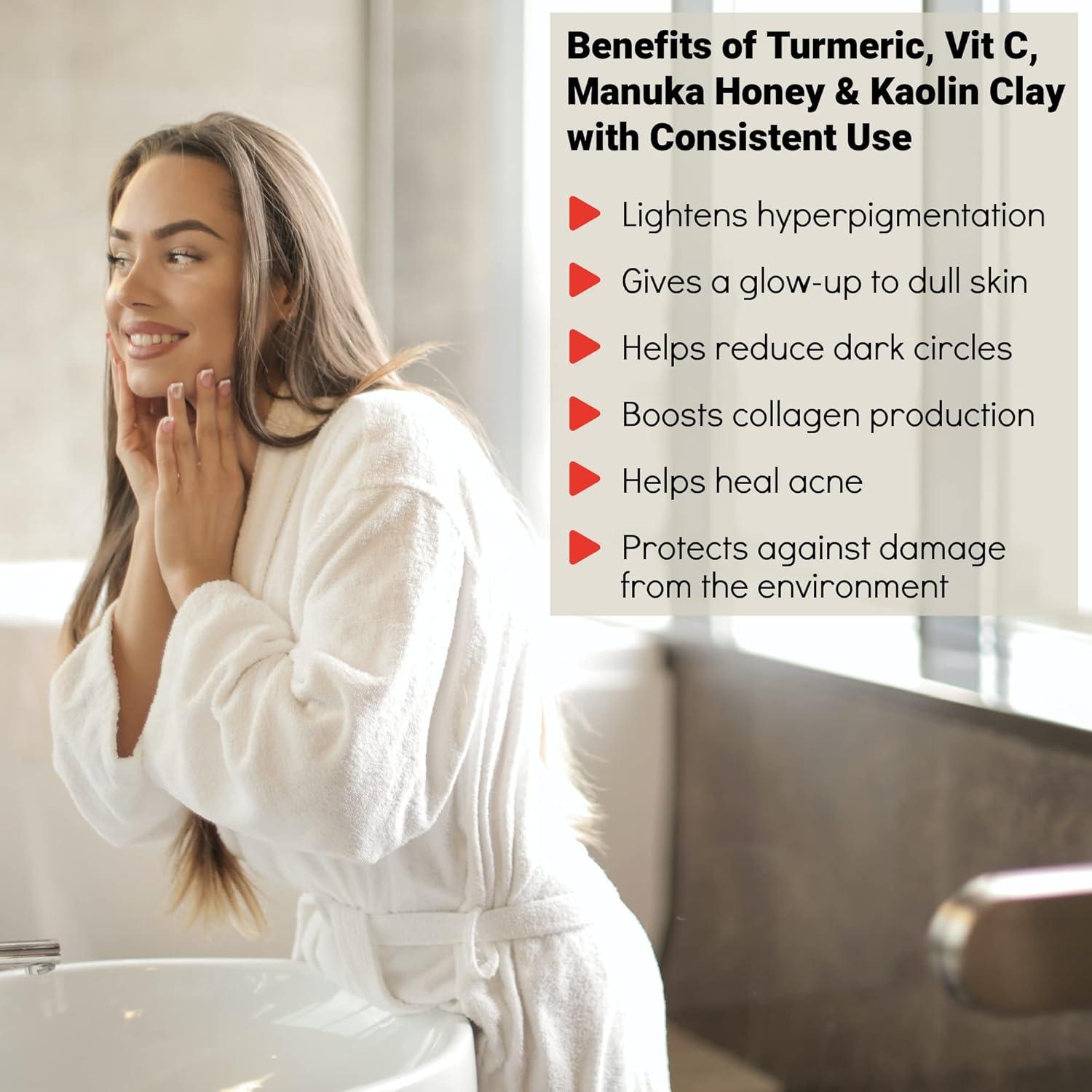 Mascarilla Facial de Arcilla de Cúrcuma y Vitamina C Bella Jade - Antienvejecimiento y Acné