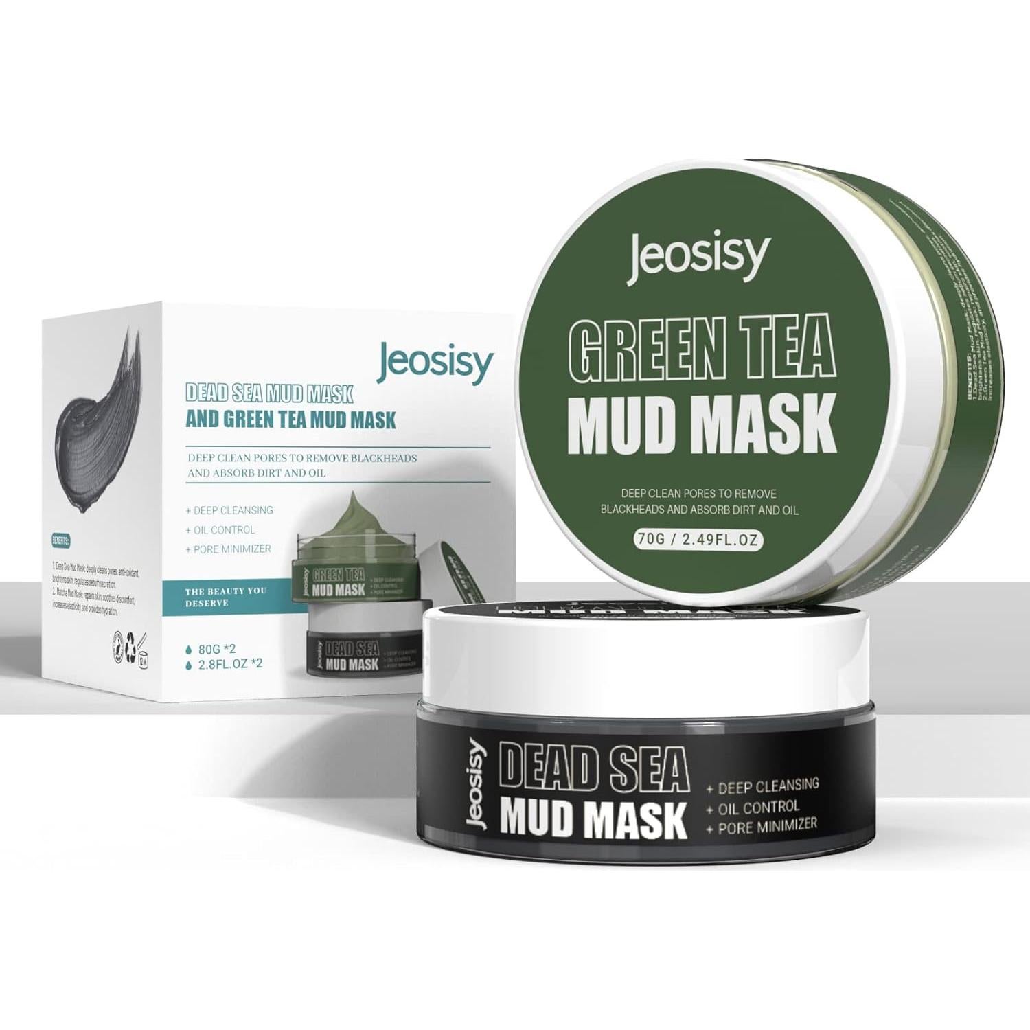 Mascarilla Facial de Barro del Mar Muerto y Té Verde 160g