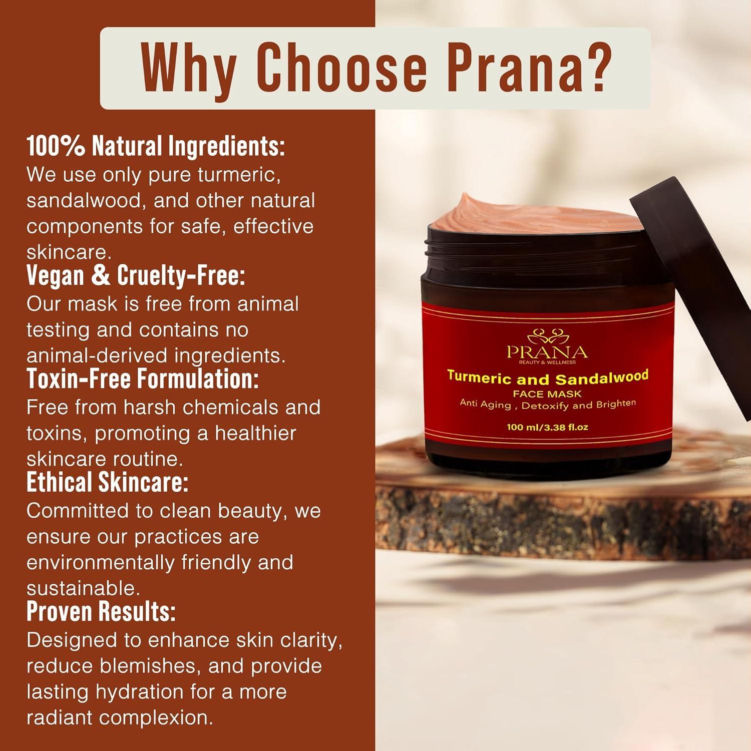 Mascarilla Facial PRANA de Sándalo y Cúrcuma 100ml - Vegana