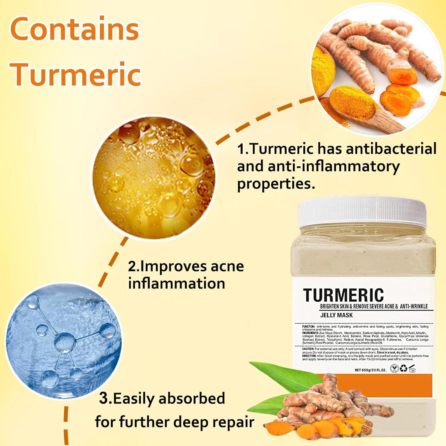 Máscara Facial de Gel de Cúrcuma Ouhans 680 ml con Brocha