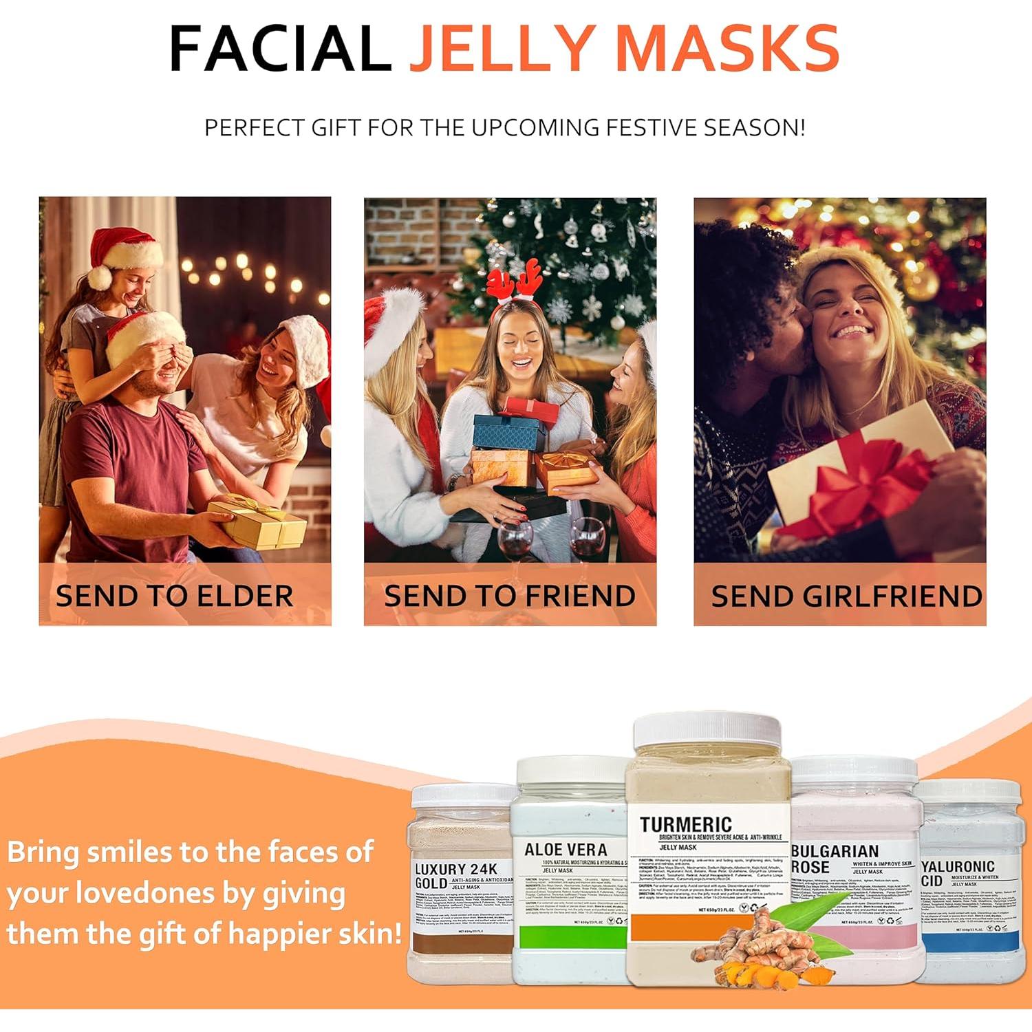 Máscara Facial de Gel de Cúrcuma Ouhans 680 ml con Brocha