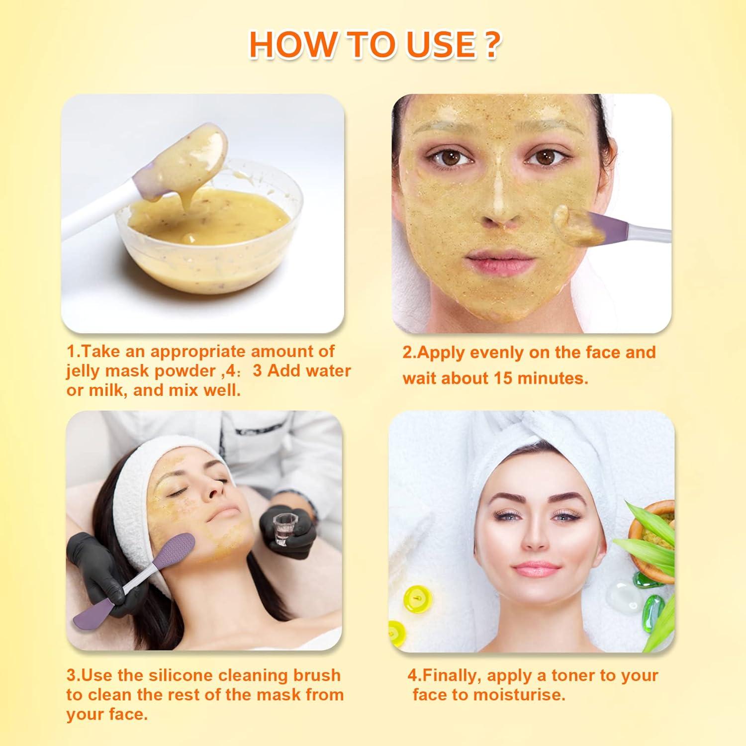 Máscara Facial de Gel de Cúrcuma Ouhans 680 ml con Brocha