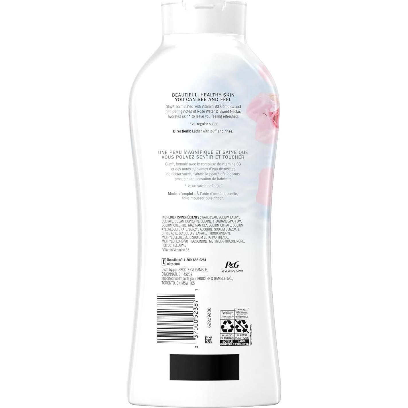 Gel de Ducha Olay Fresh Outlast 650 ml - Agua de Rosa y Néctar Dulce