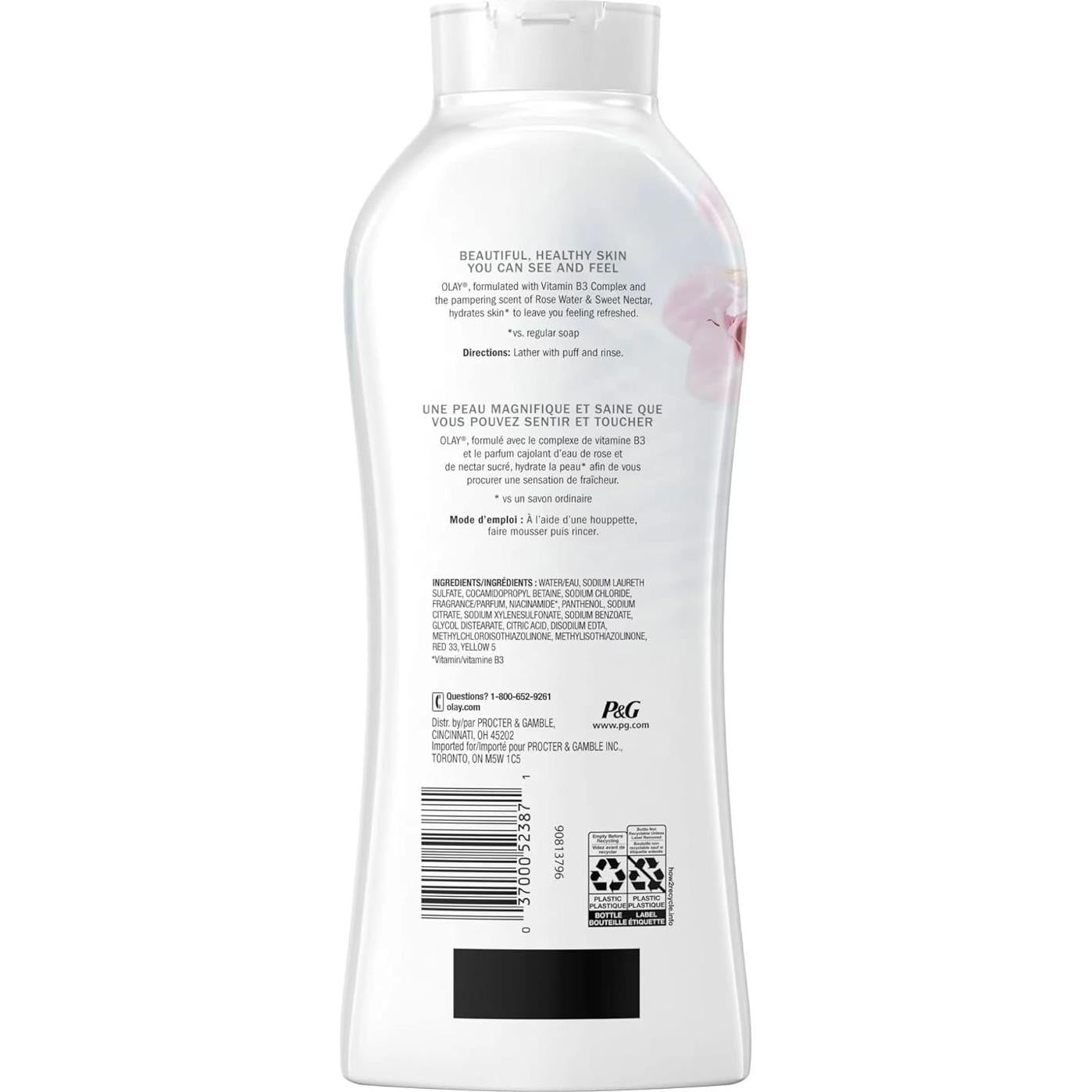 Gel de Ducha Olay Fresh Outlast 650 ml - Agua de Rosa y Néctar Dulce