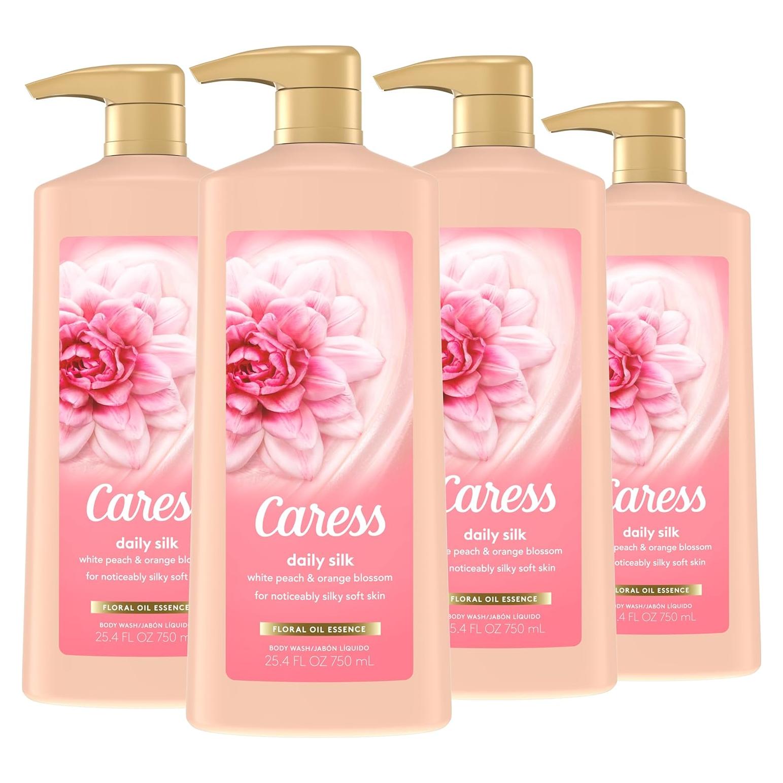 Gel de Ducha Hidratante Caress Daily Silk 750 ml - Pack 4