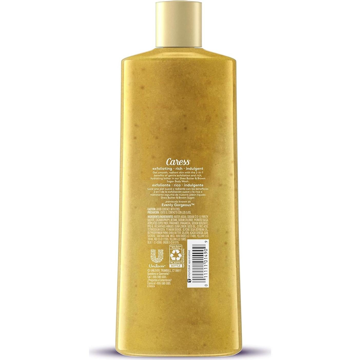 Jabón Corporal Exfoliante Caress Manteca de Karité 3x532g