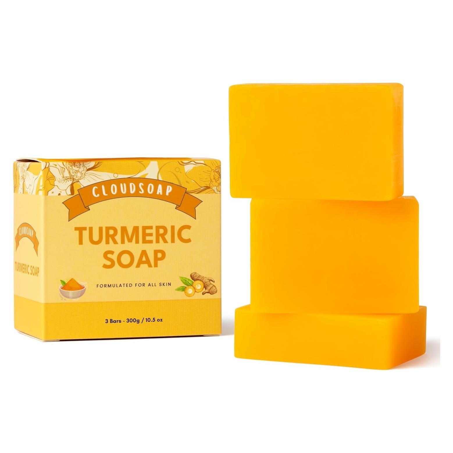 Jabón de Cúrcuma Cloudsoap - Barra Hidratante 3x99g