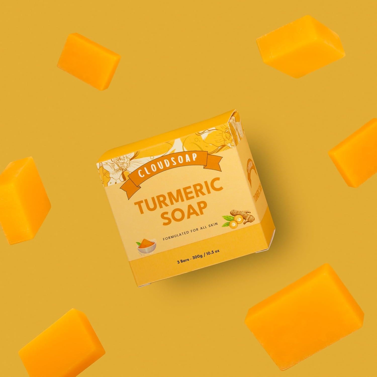 Jabón de Cúrcuma Cloudsoap - Barra Hidratante 3x99g