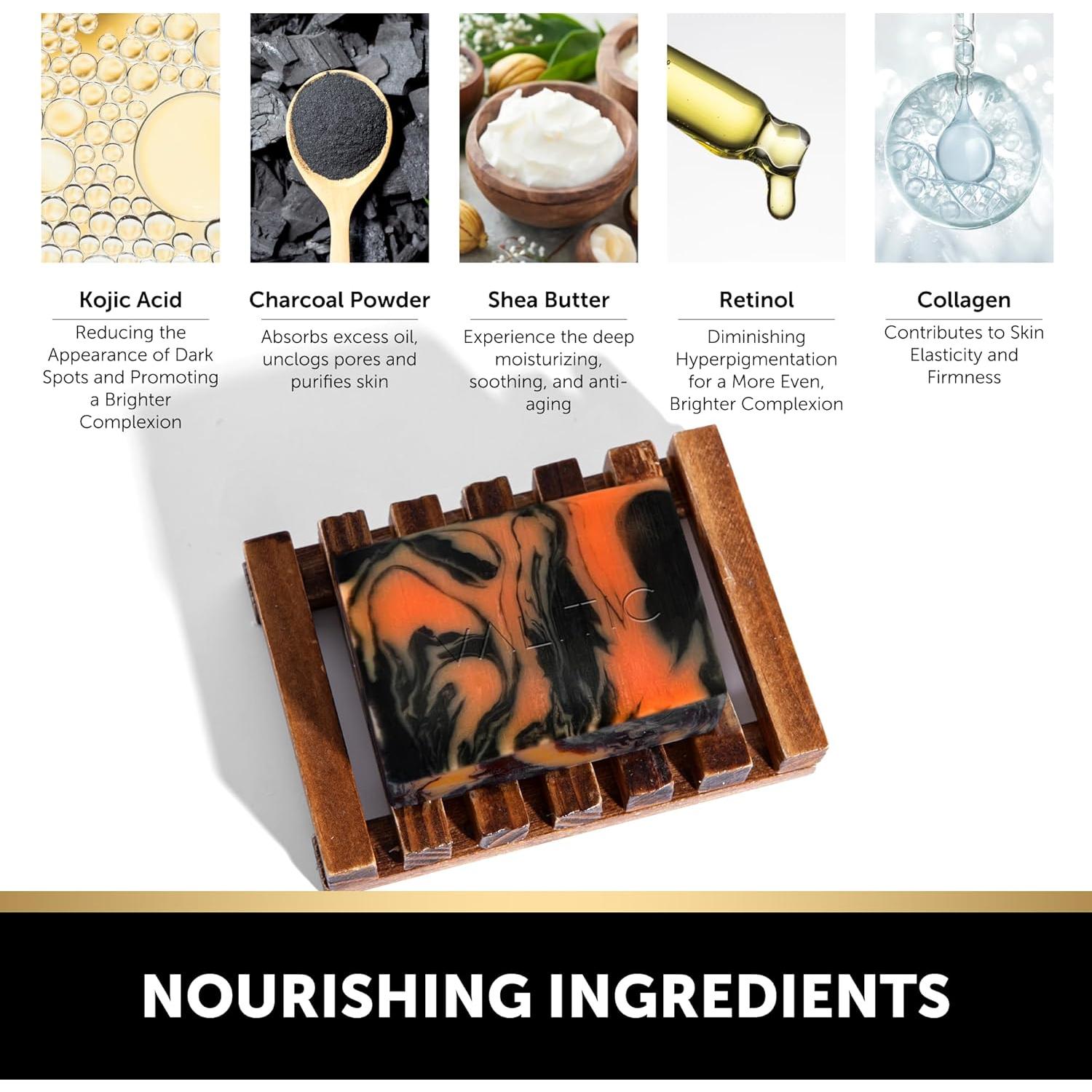 Jabón de Carbón Activado Valitic - Ácido Kójico y Cúrcuma 4 Unidades