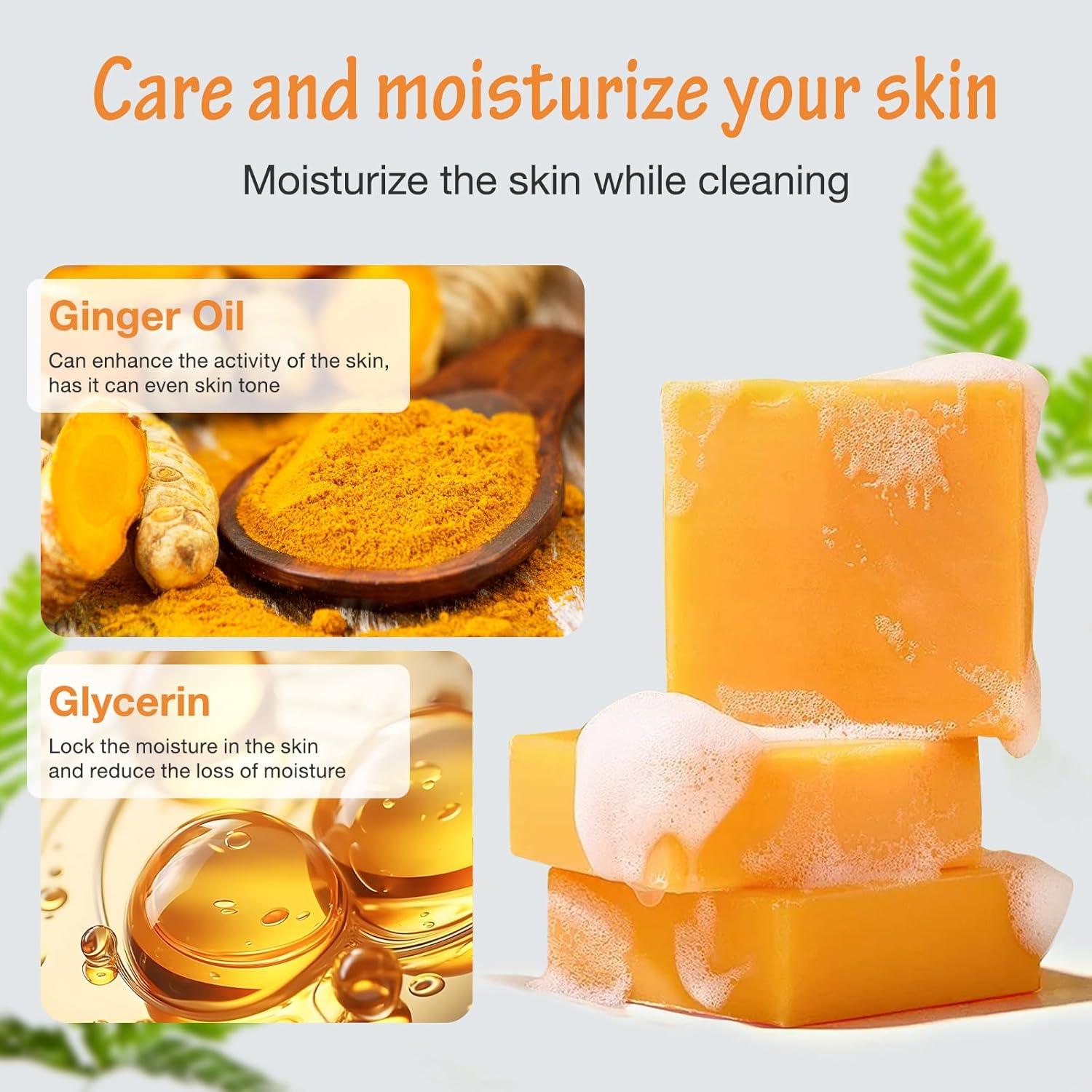 Jabón de Cúrcuma BASSI - 3 Piezas 300 g Hidratante Natural