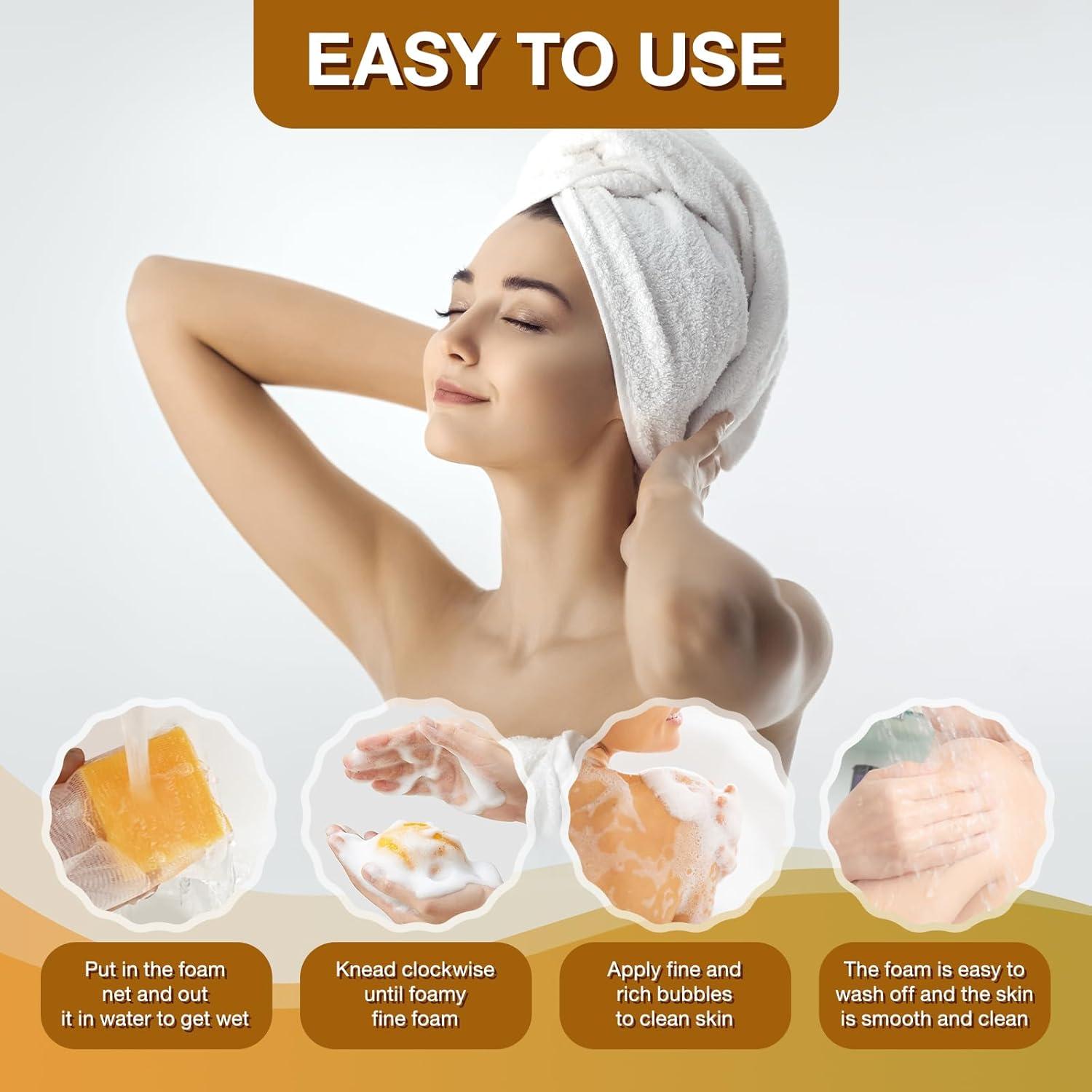 Jabón de Cúrcuma BASSI - 3 Piezas 300 g Hidratante Natural