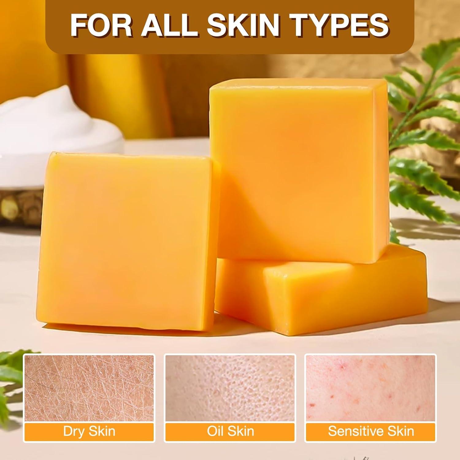 Jabón de Cúrcuma BASSI - 3 Piezas 300 g Hidratante Natural