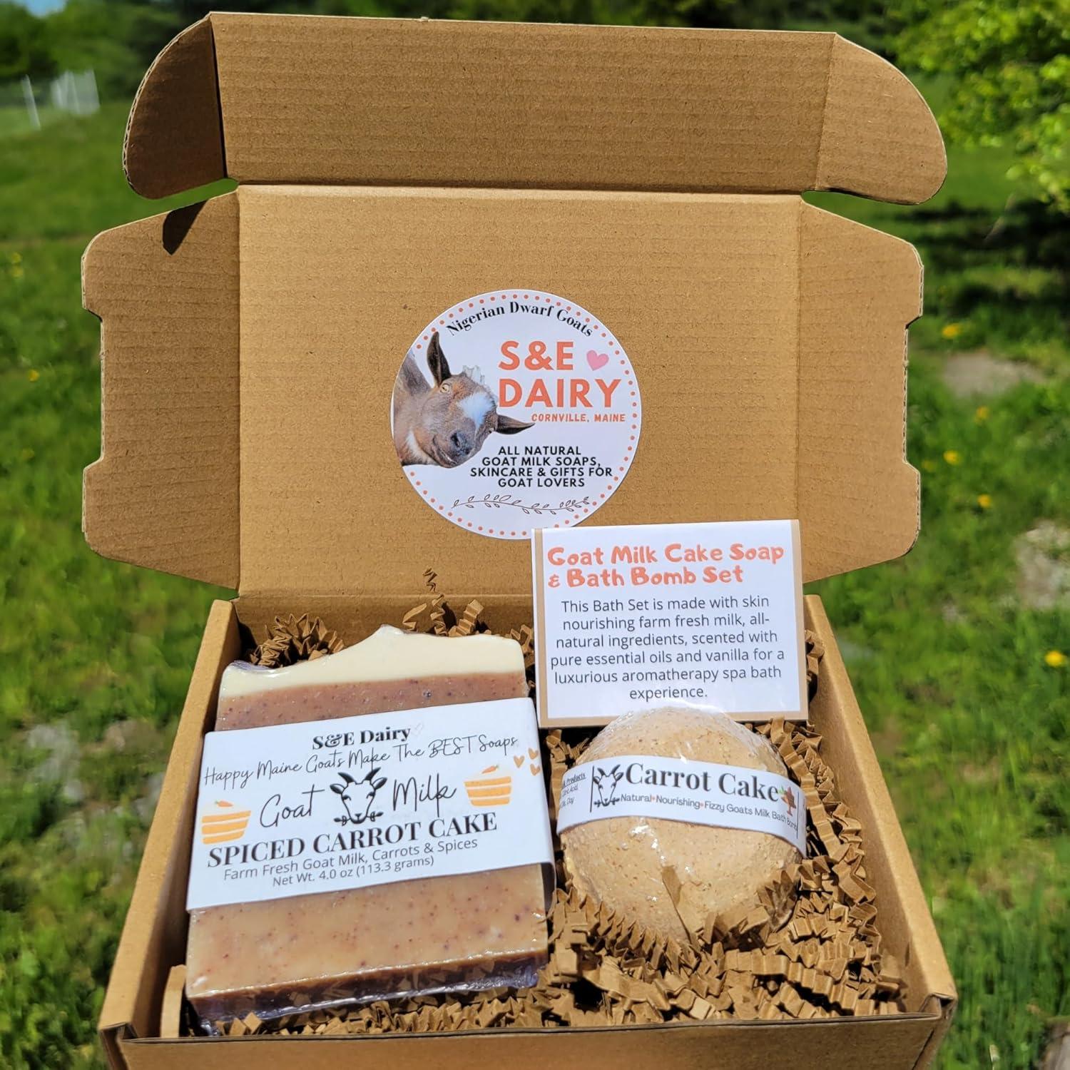 Set de Baño Jabón de Leche de Cabra y Bomba de Pastel de Zanahoria