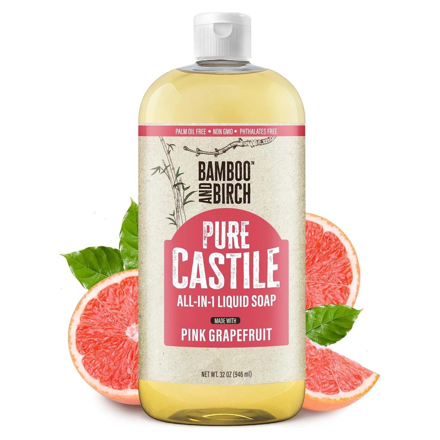 Jabón Líquido Orgánico de Castile Bamboo & Birch 0.95L Pomelo