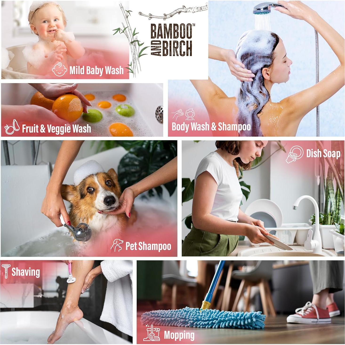 Jabón Líquido Orgánico de Castile Bamboo & Birch 0.95L Pomelo