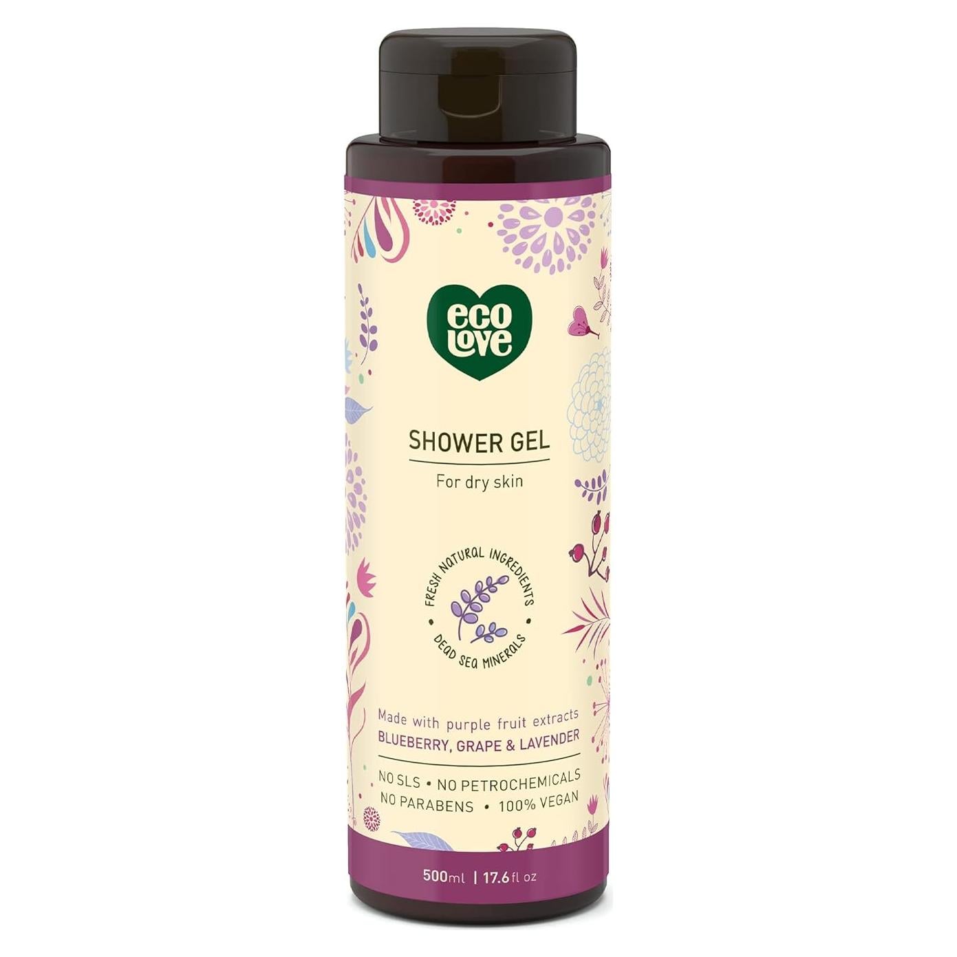Gel de Ducha Hidratante ecoLove 500g - Arándano, Uva y Lavanda