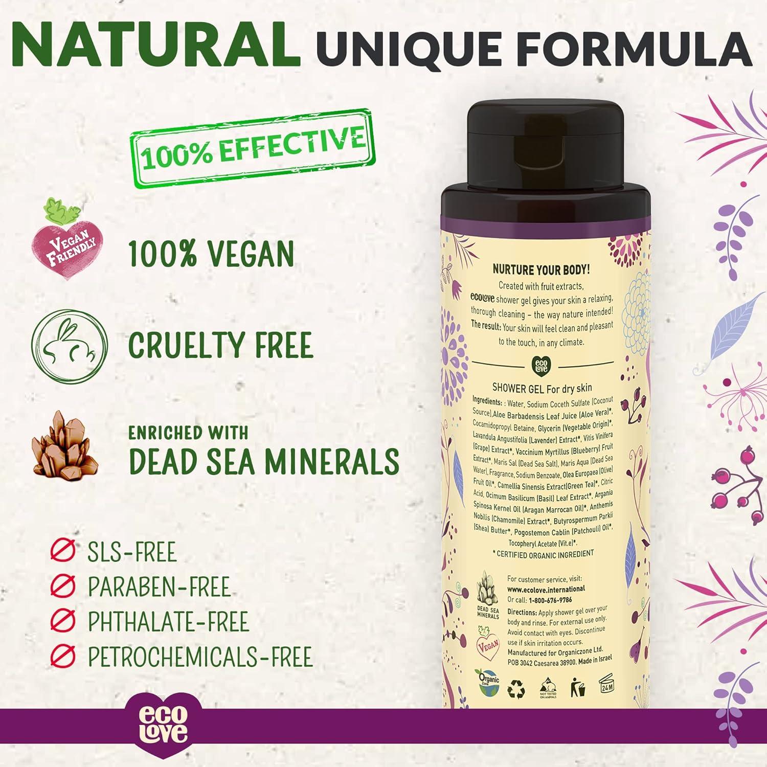 Gel de Ducha Hidratante ecoLove 500g - Arándano, Uva y Lavanda