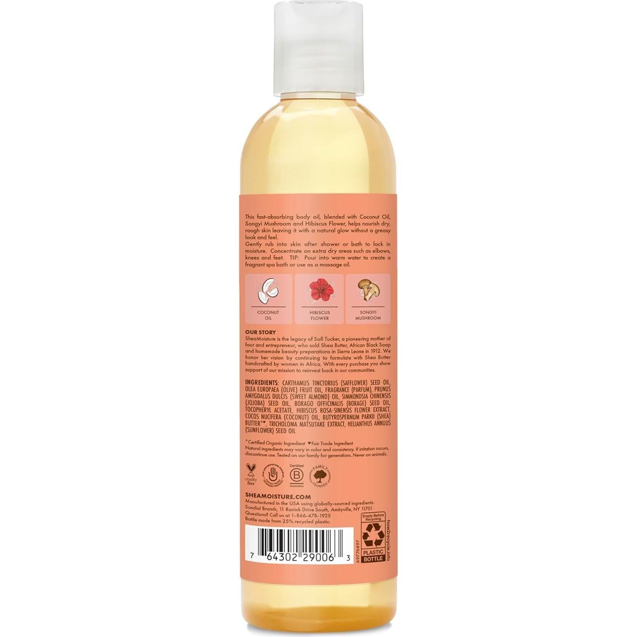 Aceite Corporal SheaMoisture Coco y Hibisco 226g Hidratante
