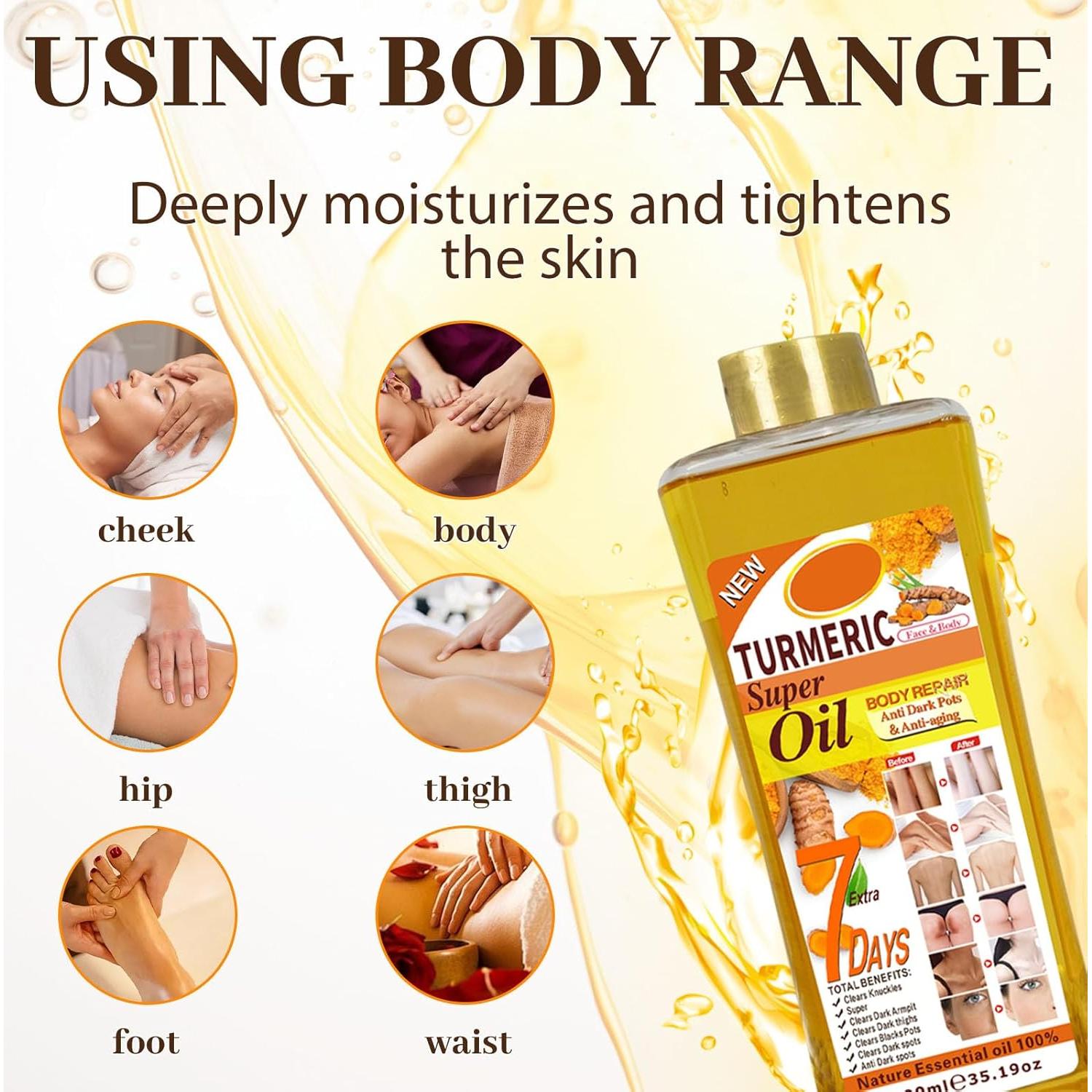 Aceite Corporal Hlonns 1000ml Cúrcuma Hidratante Natural