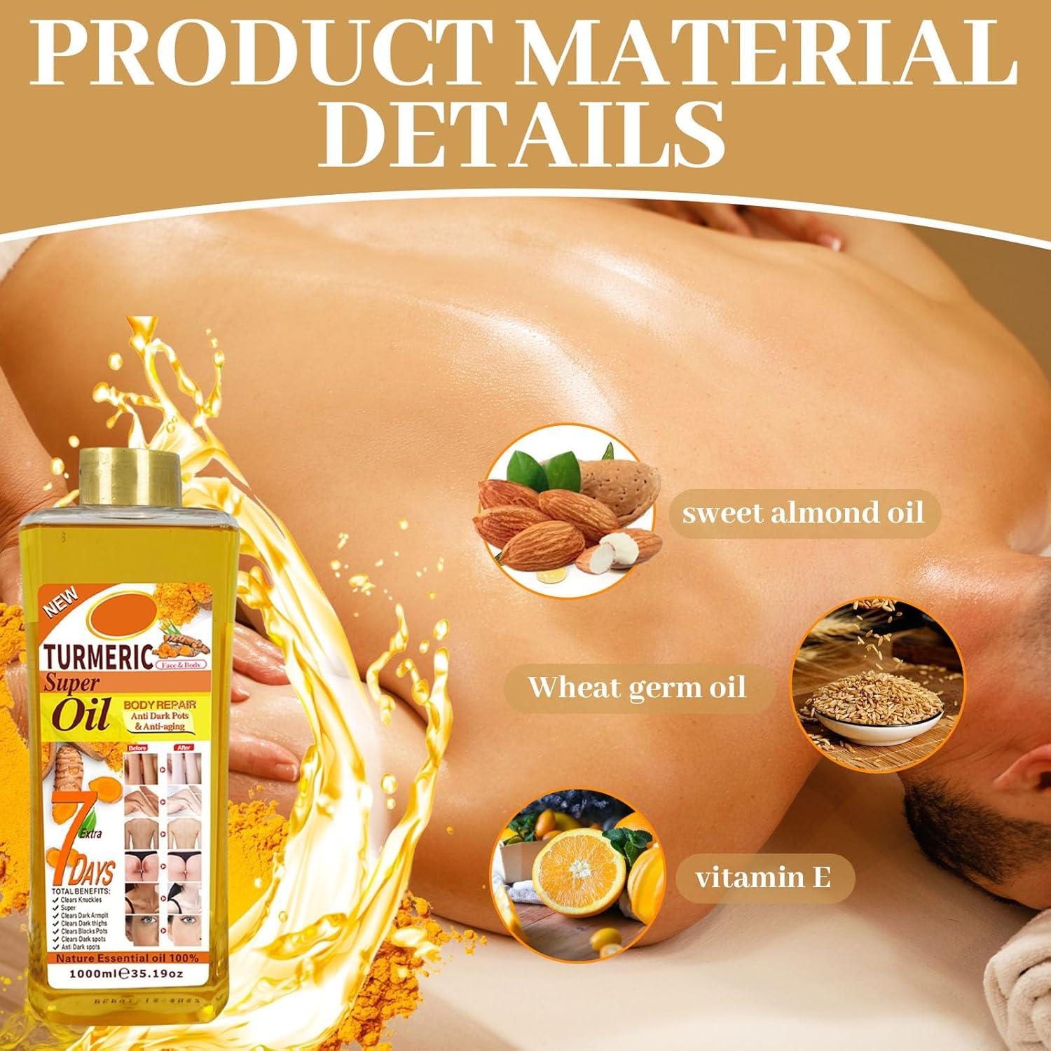 Aceite Corporal Hlonns 1000ml Cúrcuma Hidratante Natural