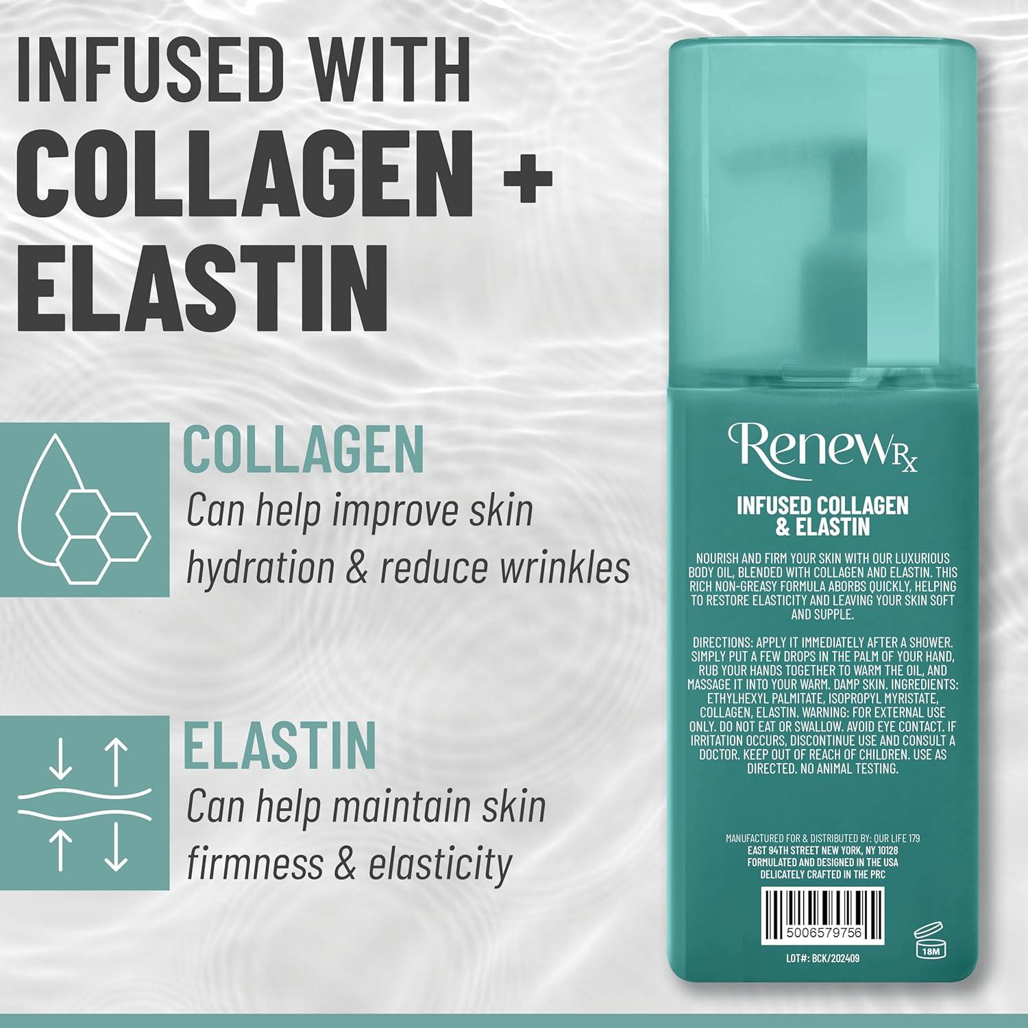 Aceite Corporal RENEW RX con Colágeno y Elastina 295 ml