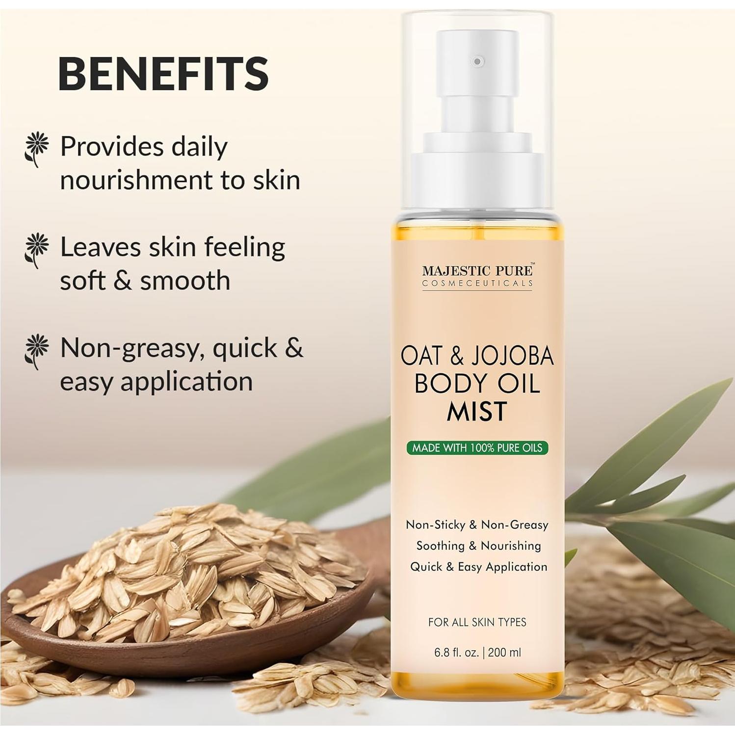 Aceite Corporal Majestic Pure Avena y Jojoba 200 ml Spray