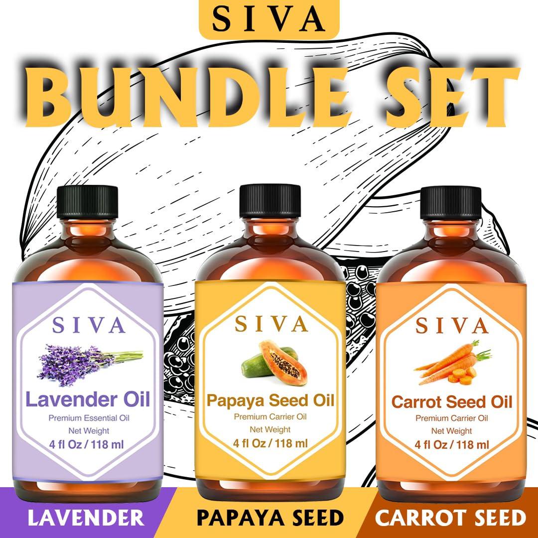 Combo Aceites Naturales SIVA: Papaya, Zanahoria y Lavanda 118ml