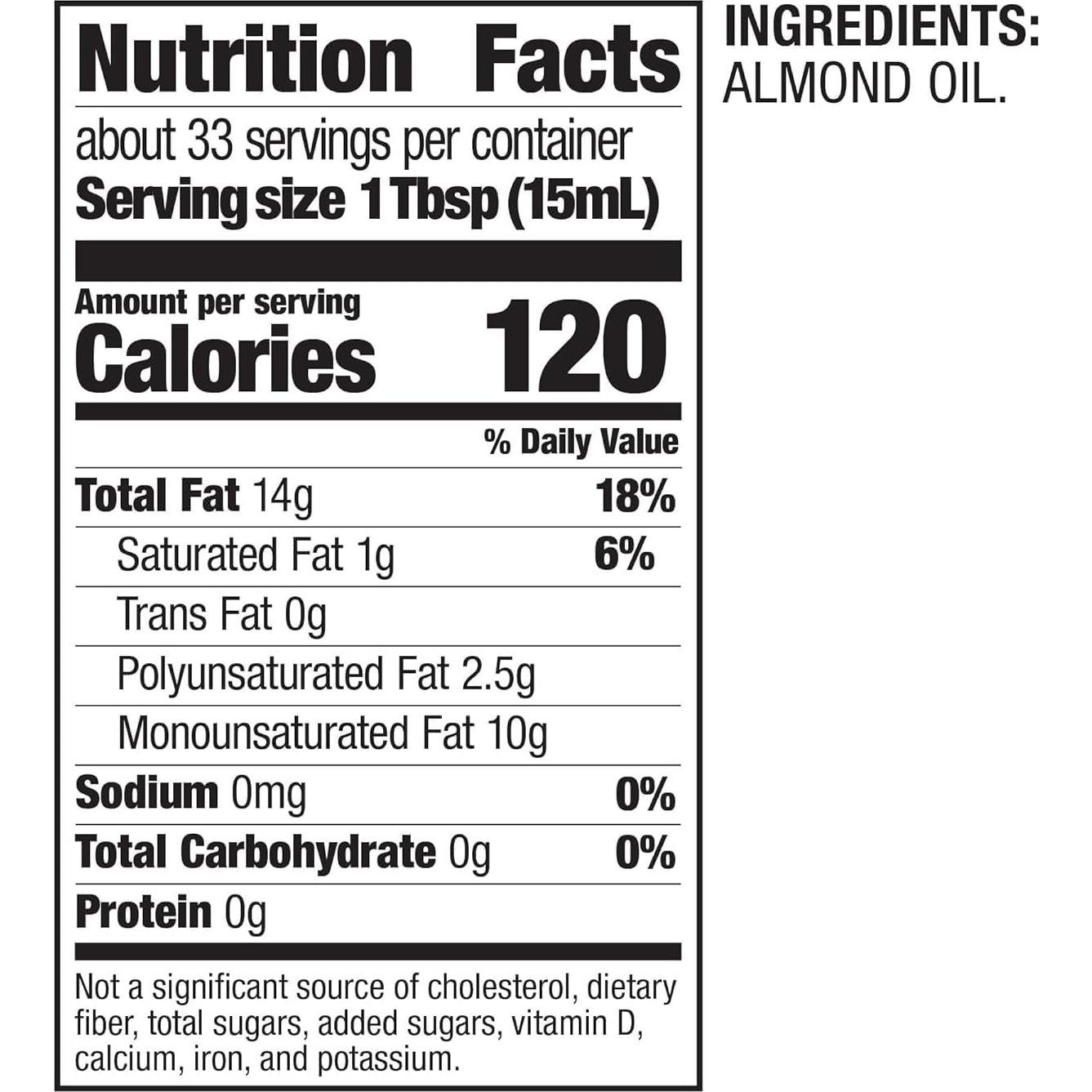 Aceite de Cocina Refinado BetterBody Foods 0.48 kg Almendra