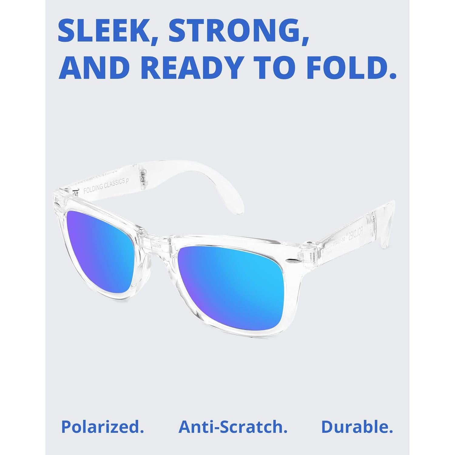 Gafas de sol plegables HepTEK UV400 con estuche de cuero