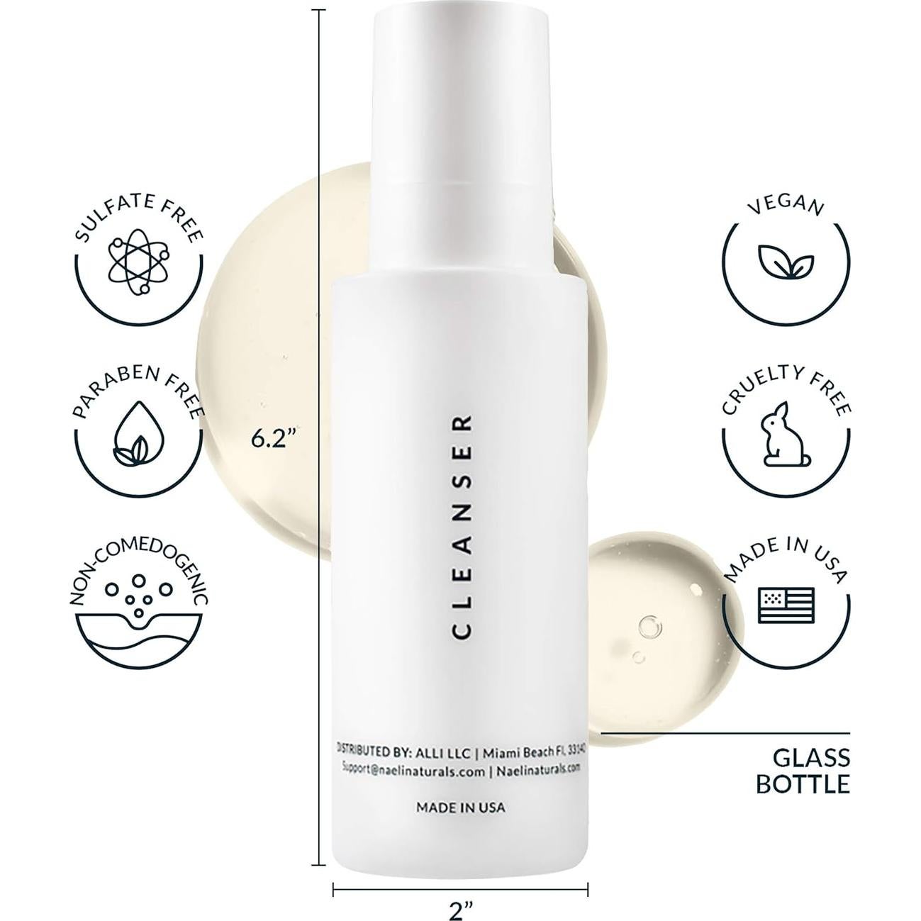 Limpiador Facial Suave NAELI 113 g - Anti Envejecimiento Vitamina C