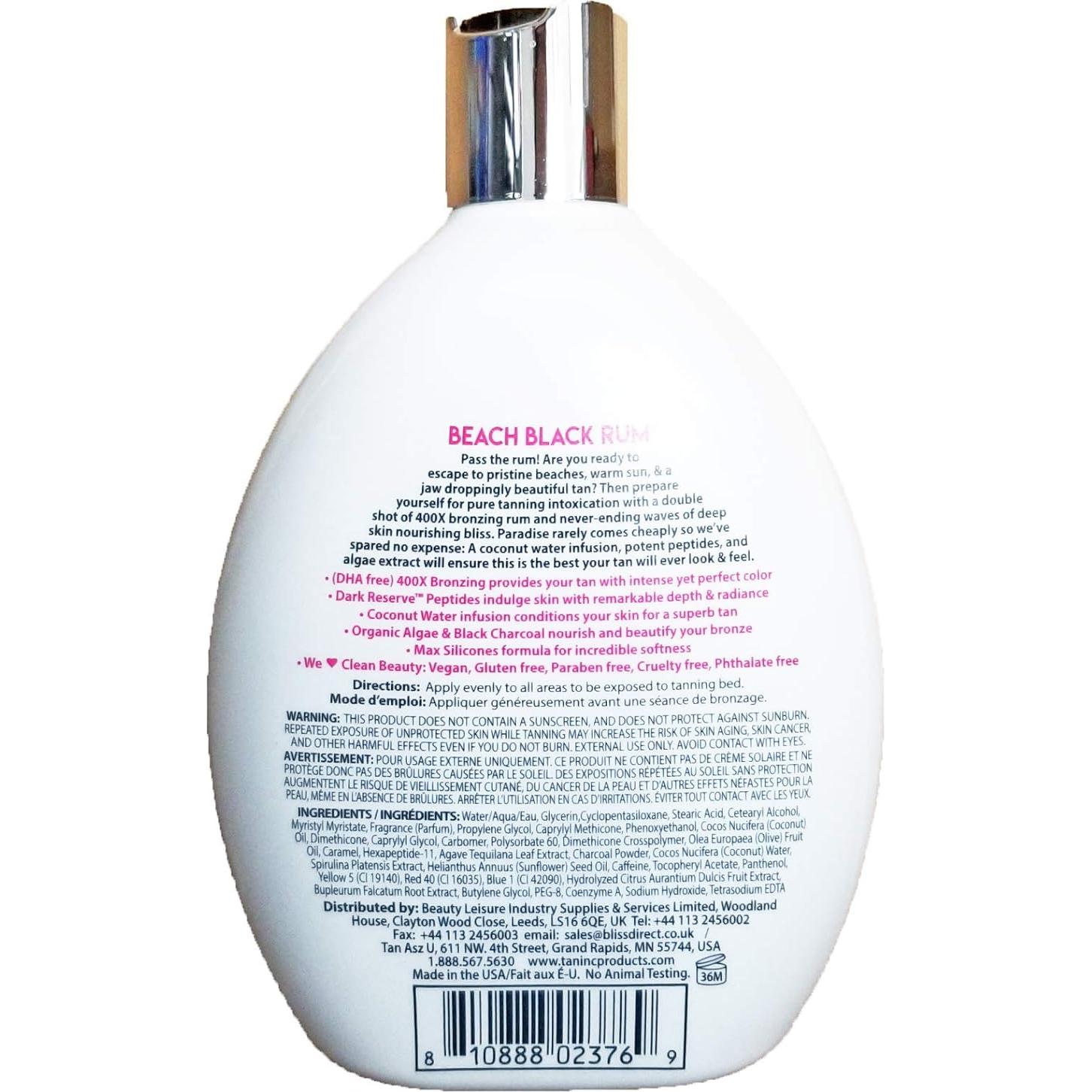 Loción Bronceadora Tan Asz U Playa Ron Negro 400X 384g