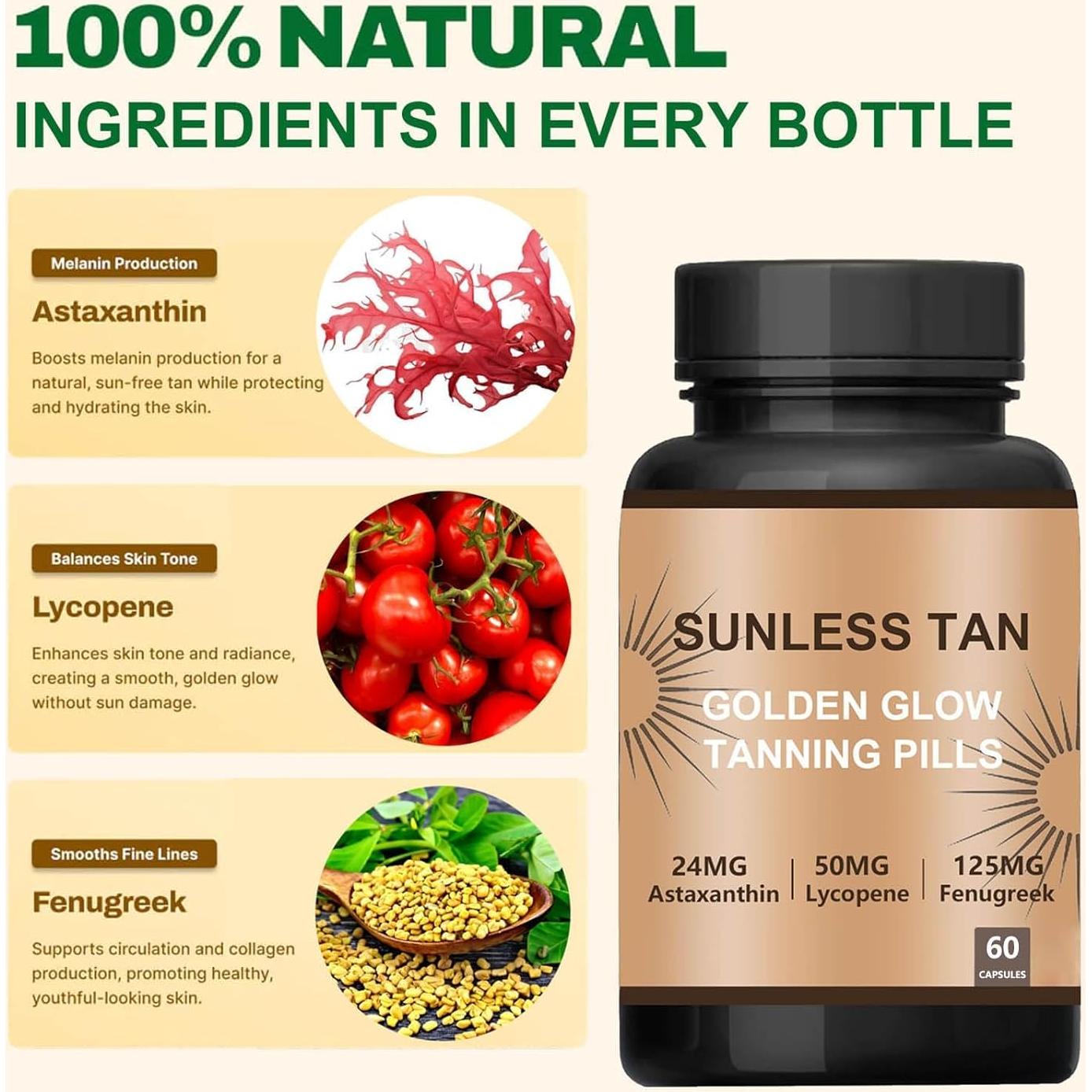 Cápsulas de Bronceado Natural Tuyapio - 60 Cápsulas con Beta Caroteno