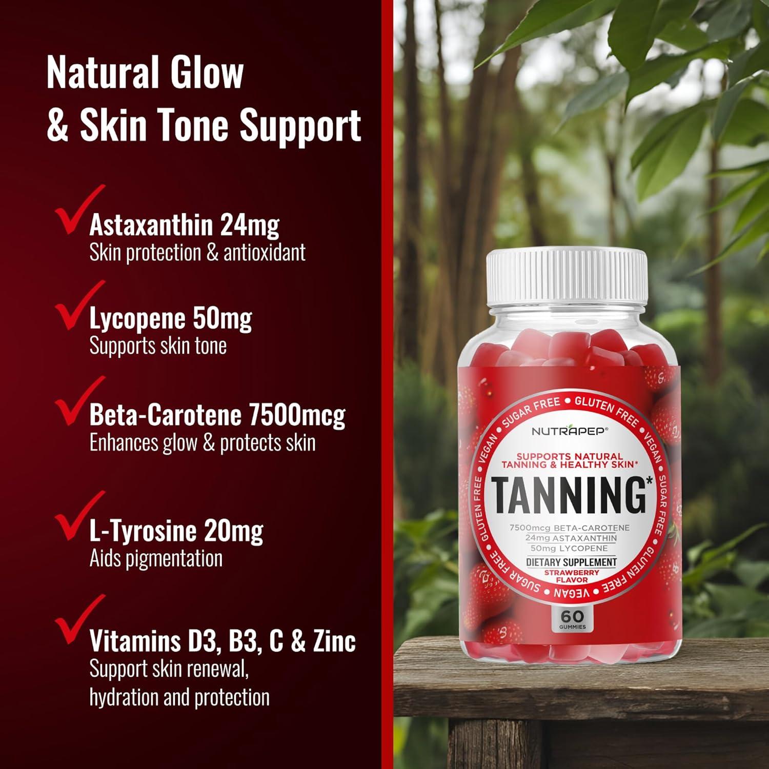 Gomitas Bronceadoras NutraPep para Mujeres - 60 Unidades