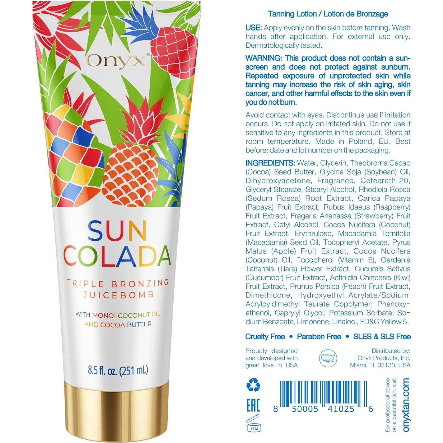 Loción Bronceadora Onyx Triple Bronceado Piña 250g