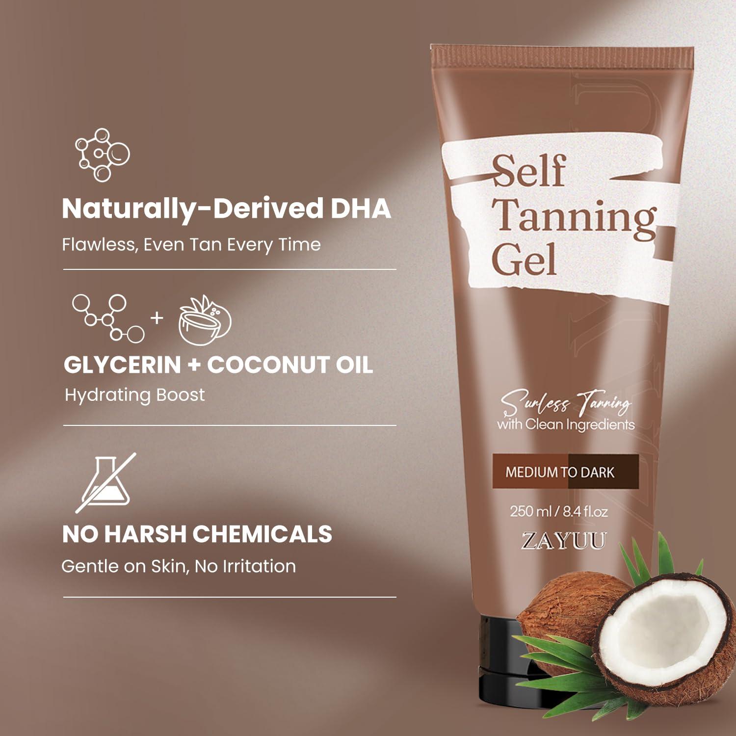 Gel Autobronceador ZAYUU 248 ml - Bronceado Natural Sin Sol