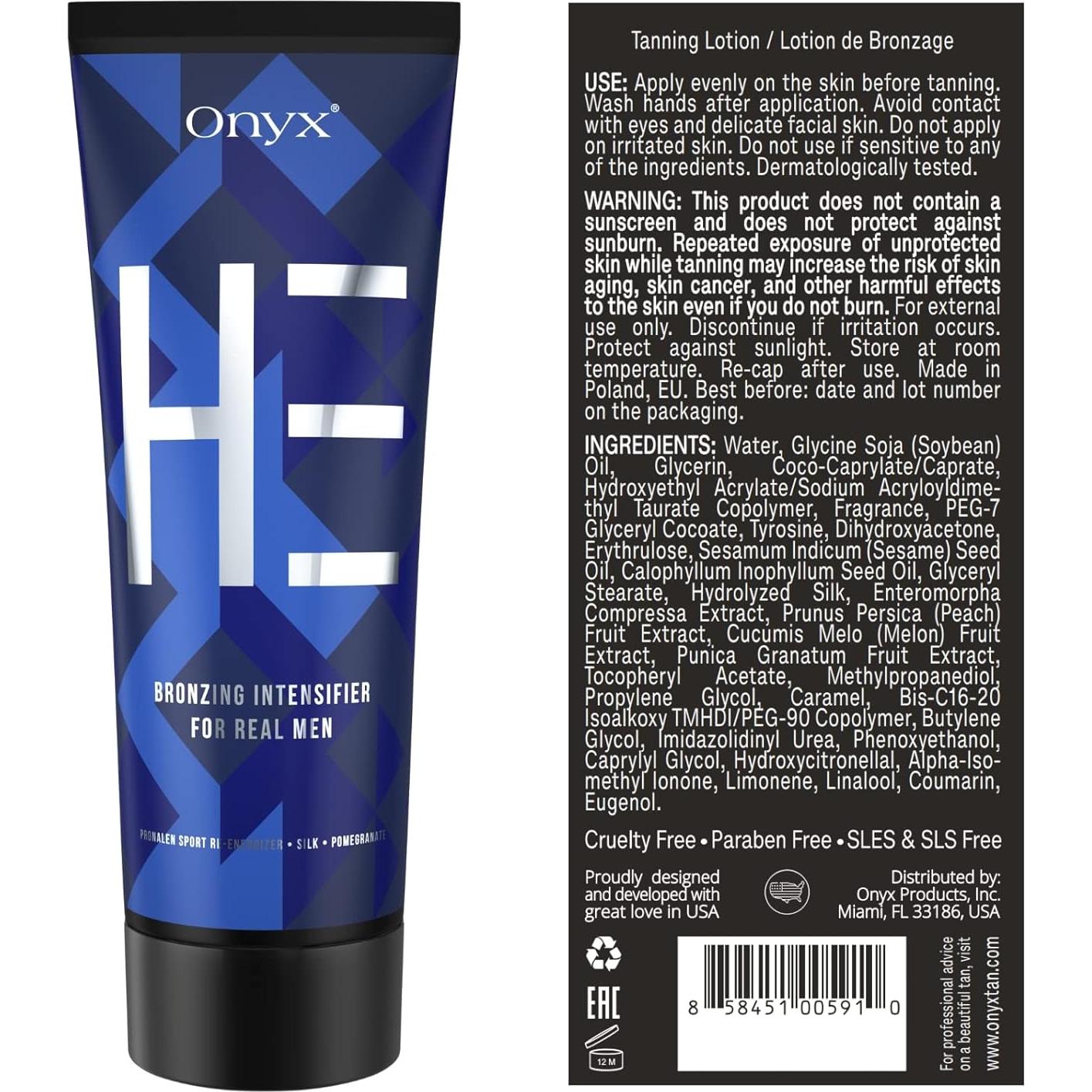 Loción bronceadora Onyx para hombres - Acelerador bronceado 199g