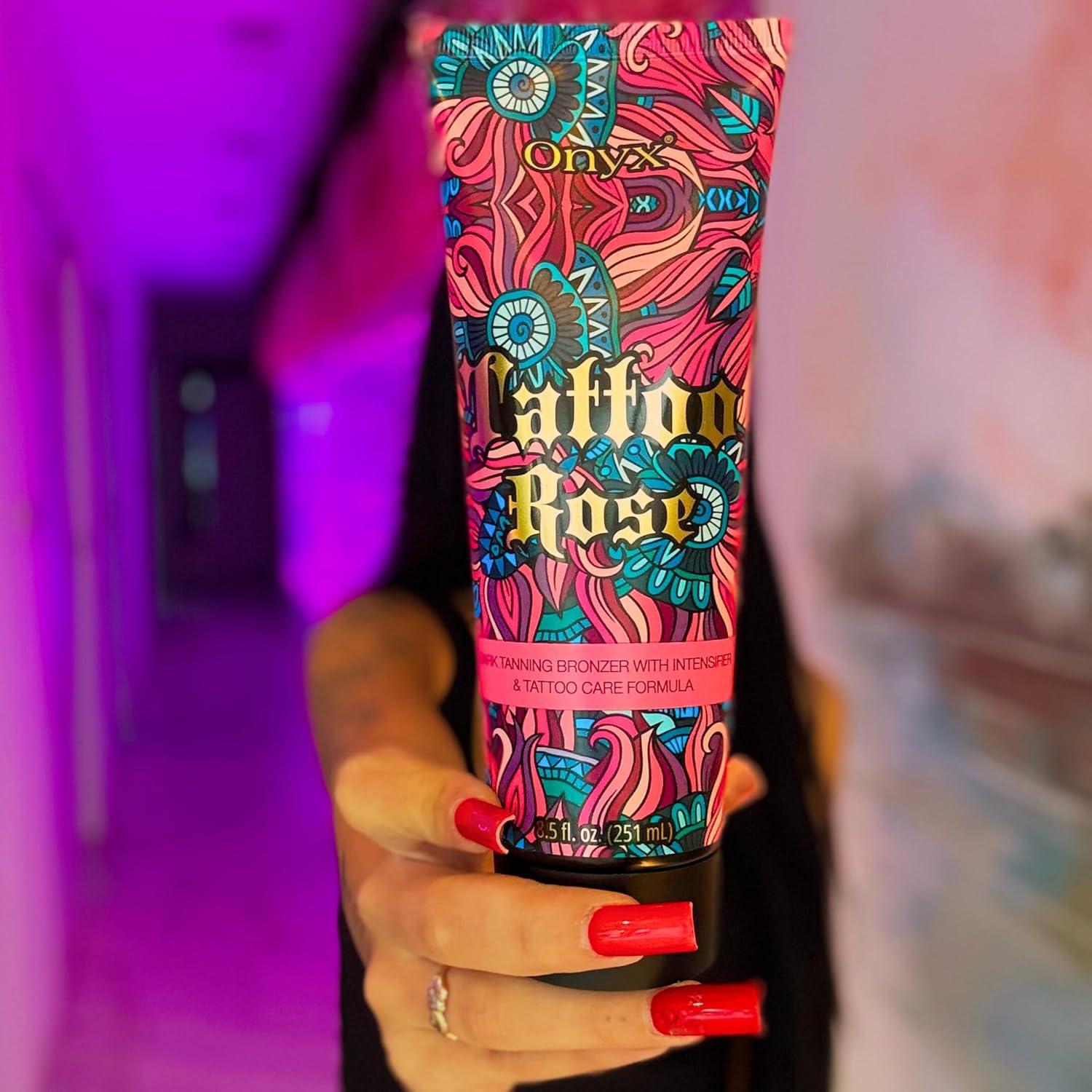 Loción bronceadora Onyx Tattoo Rose 249g - Acelerador Hidratante