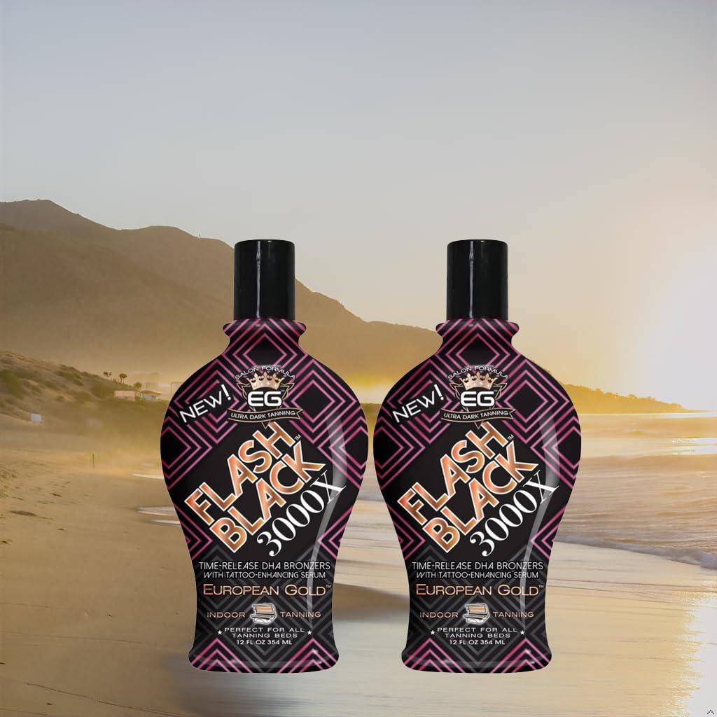 Loción bronceadora interior European Gold Flash Black 3000X 354 ml