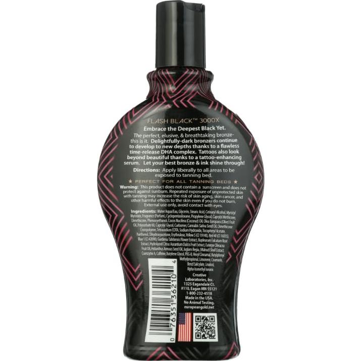 Loción bronceadora interior European Gold Flash Black 3000X 354 ml