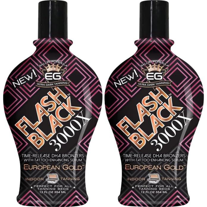 Loción bronceadora interior European Gold Flash Black 3000X 354 ml