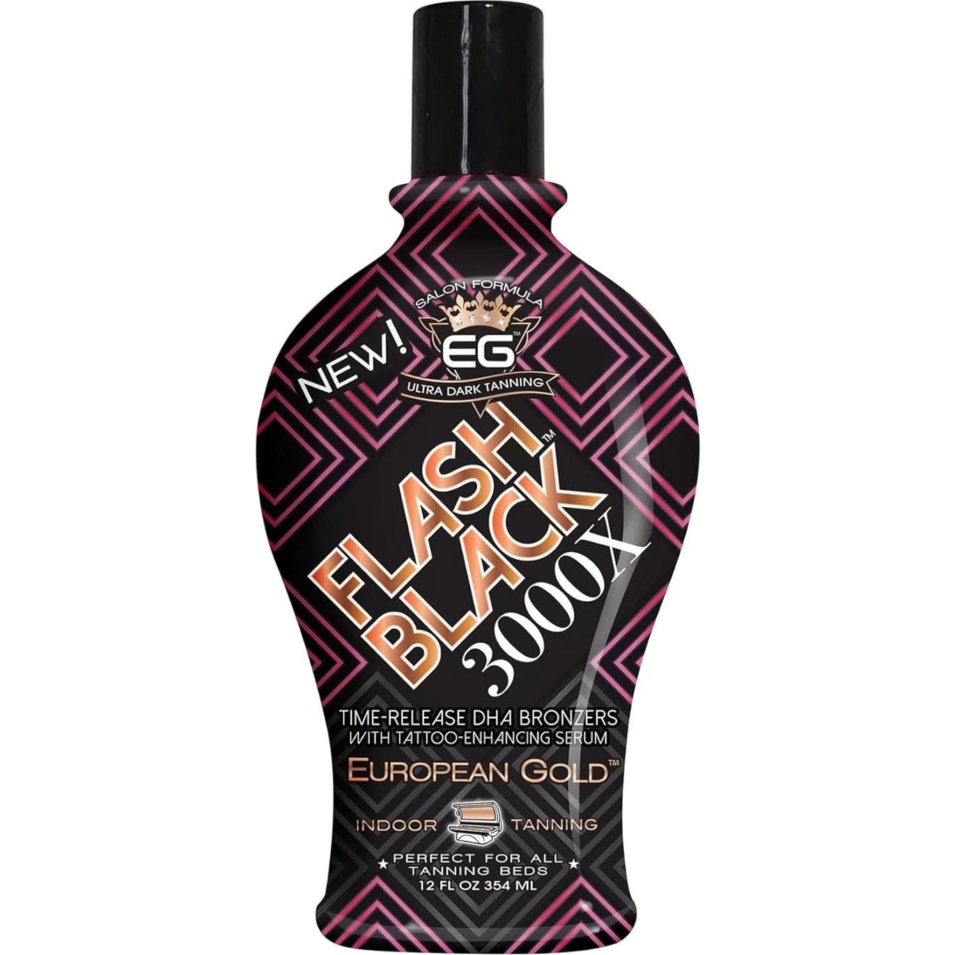 Loción bronceadora interior European Gold Flash Black 3000X 354 ml