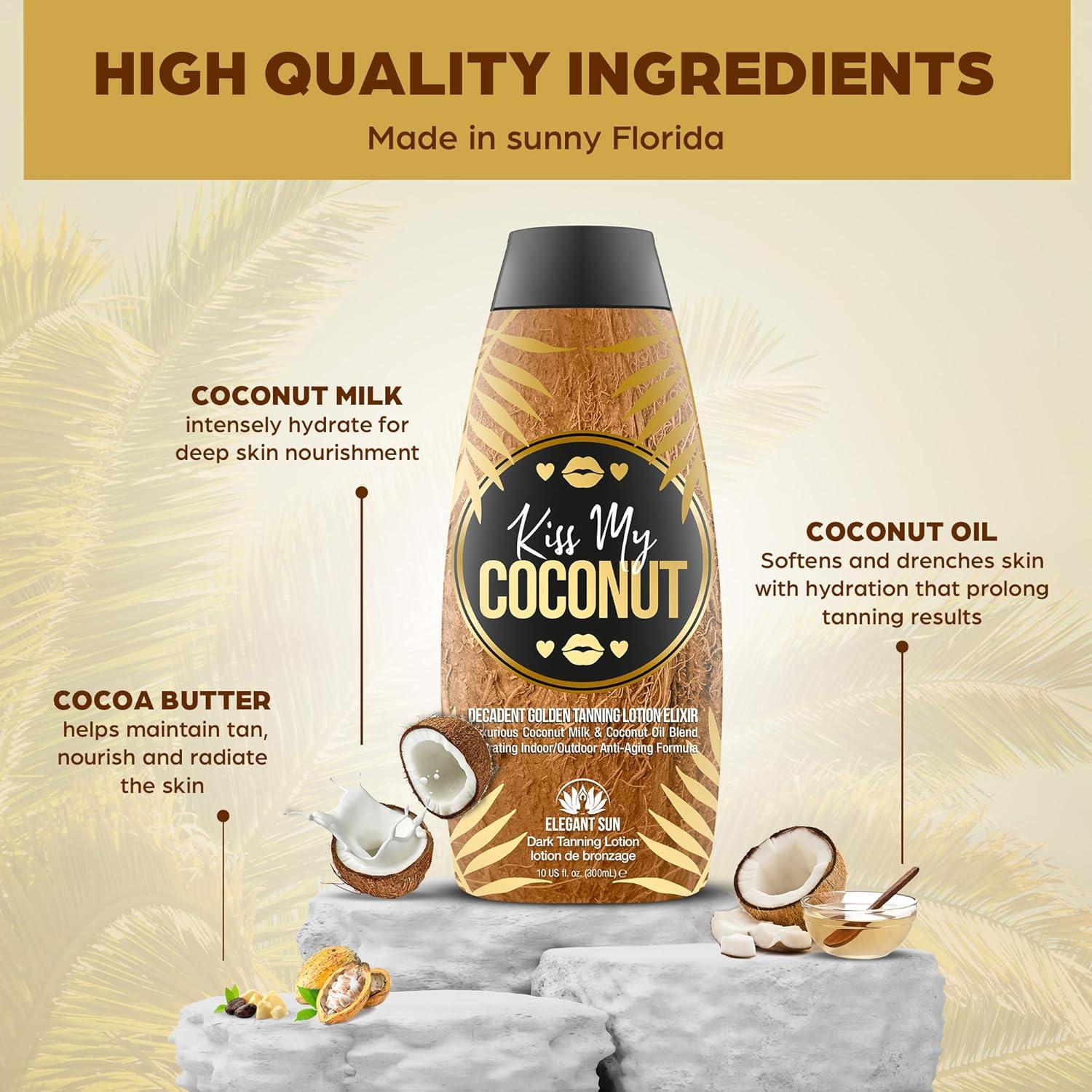 Loción Bronceadora Sin DHA Elegant Sun 286g Coco Hidratante