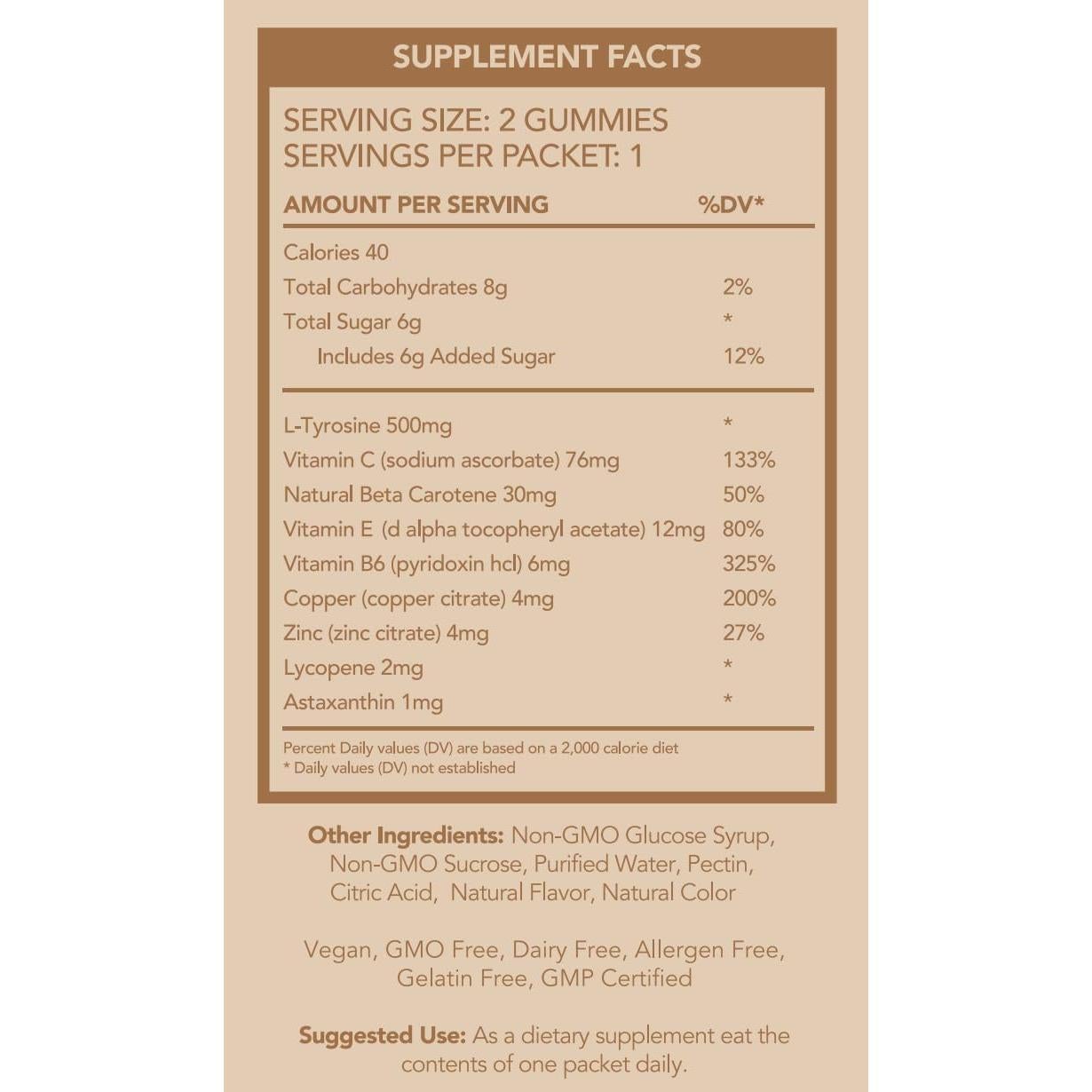 Gomitas Bronceadoras Glow Verano - Sabor Piña, Coco y Fresa - Vegano