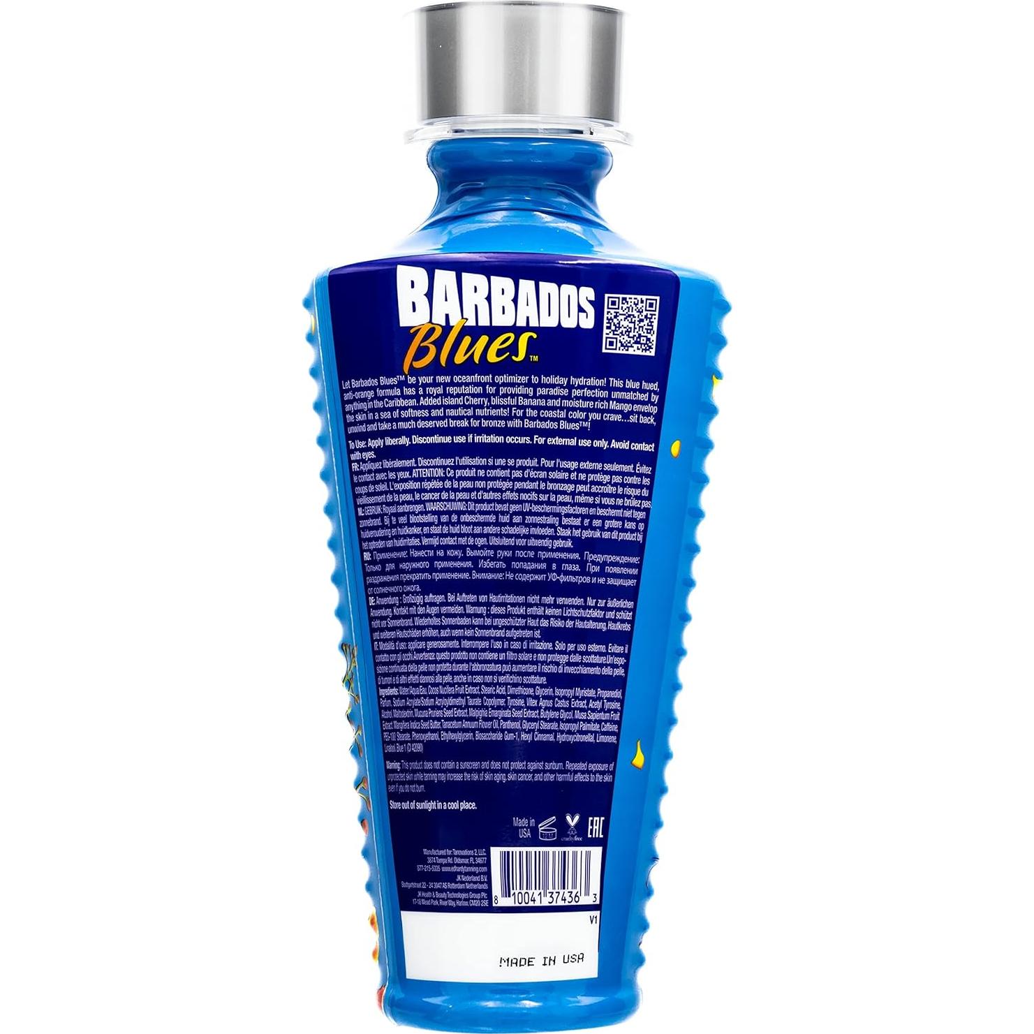 Loción Bronceadora Tanovations Barbados Blues 311g - Hidratante Azul