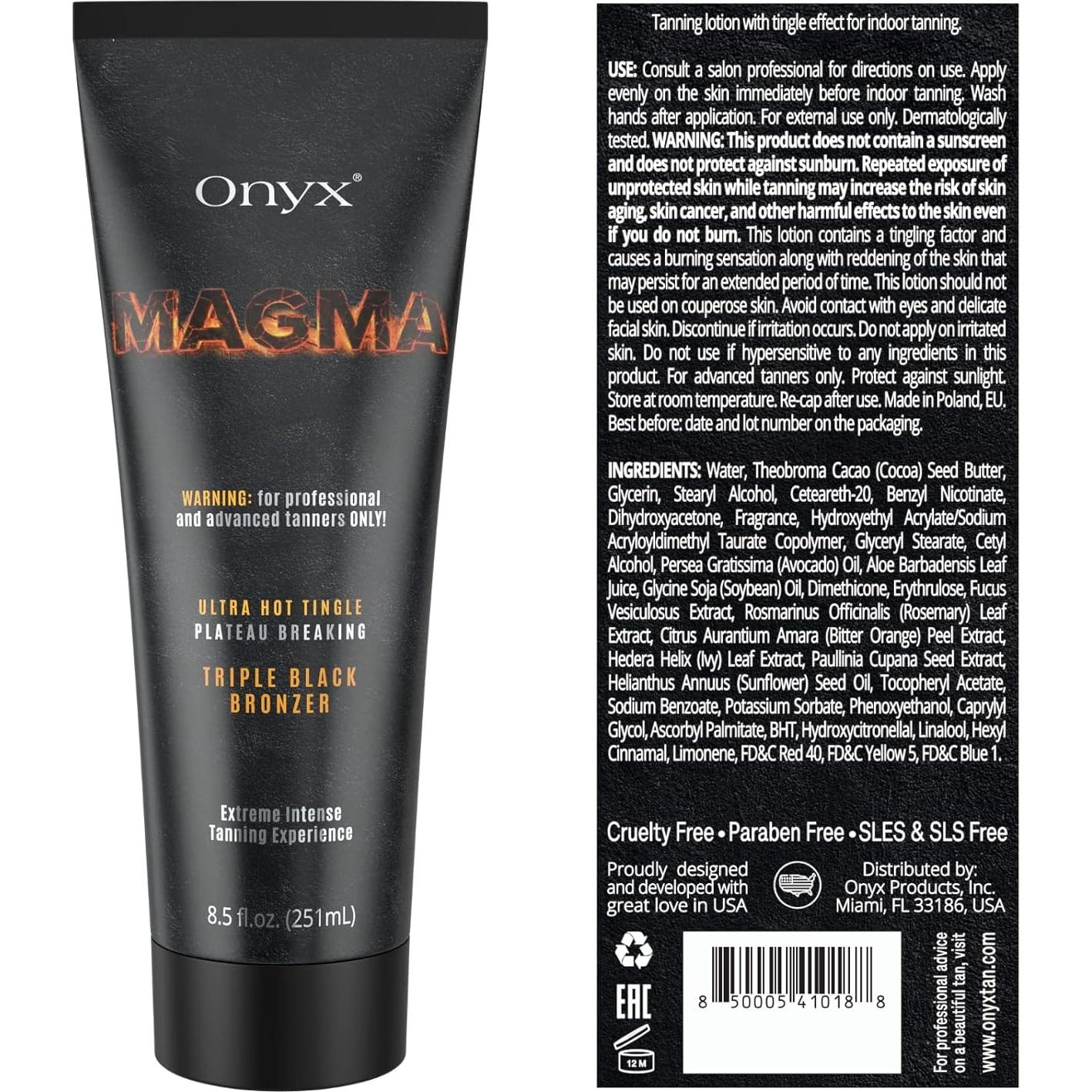 Loción Bronceadora Onyx Magma Tingle 289g - Acelerador Interior