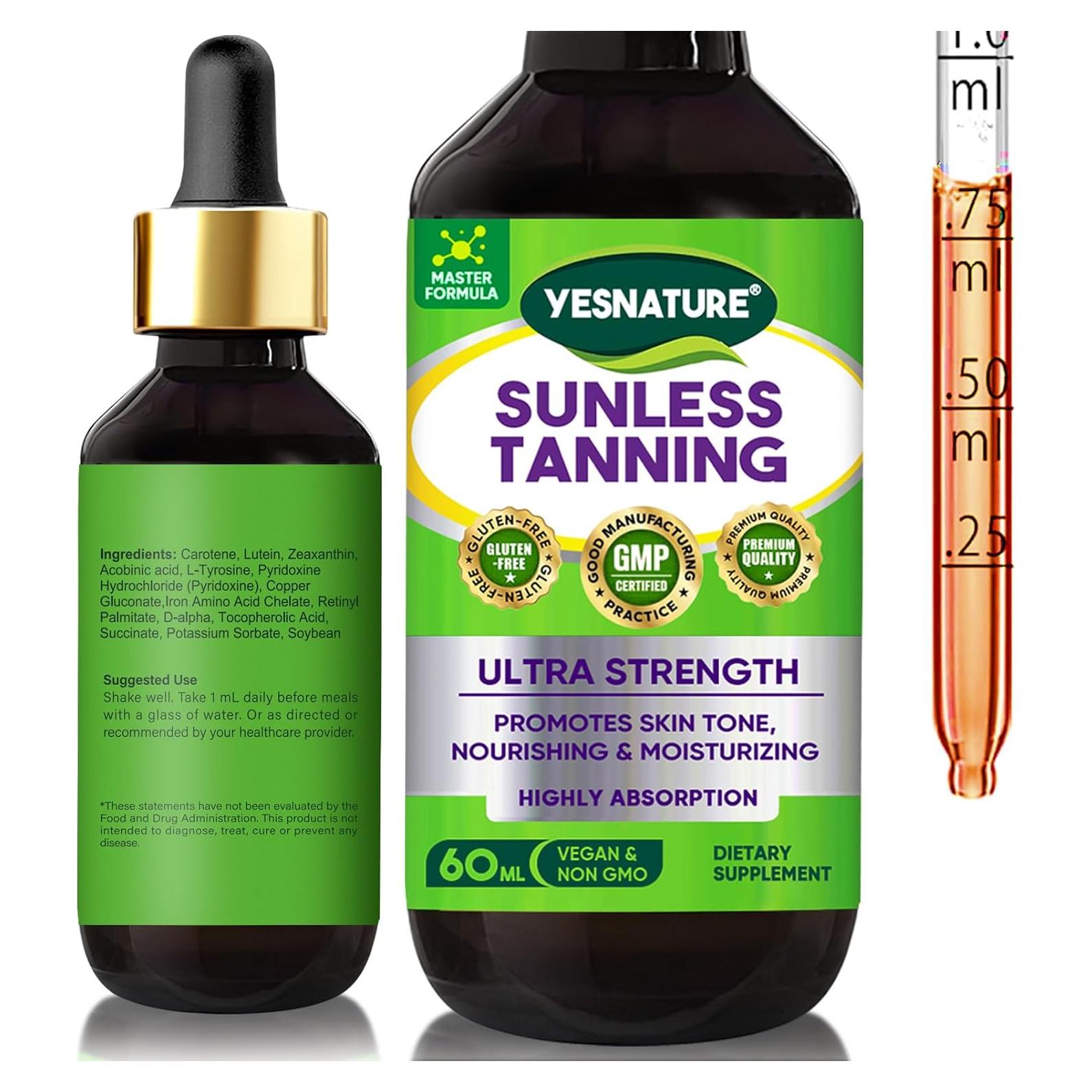 Gotas Bronceadoras Sin Sol YESNATURE - Suplemento Hidratante