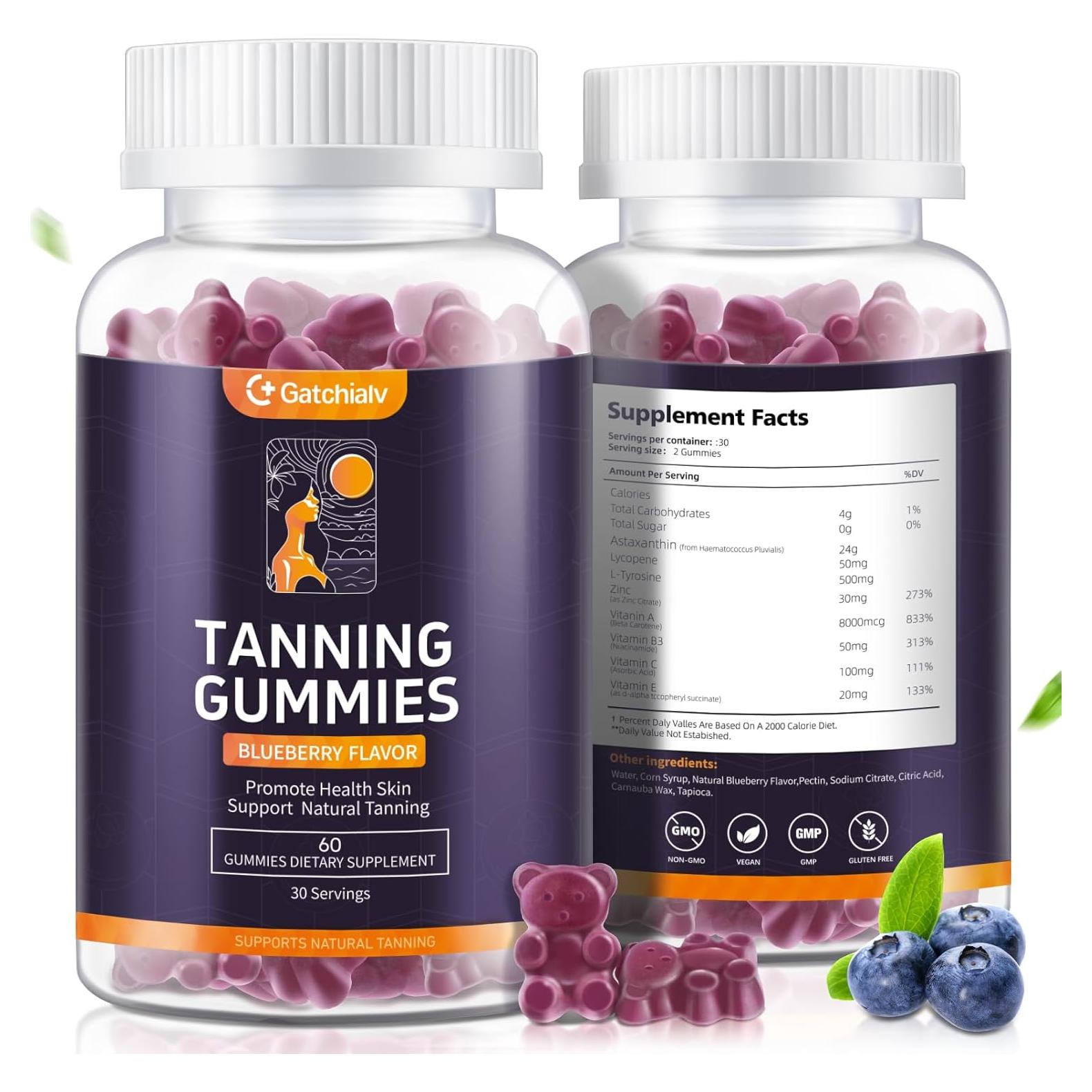 Gomitas Bronceadoras Veganas Gatchialv - 60 Unidades