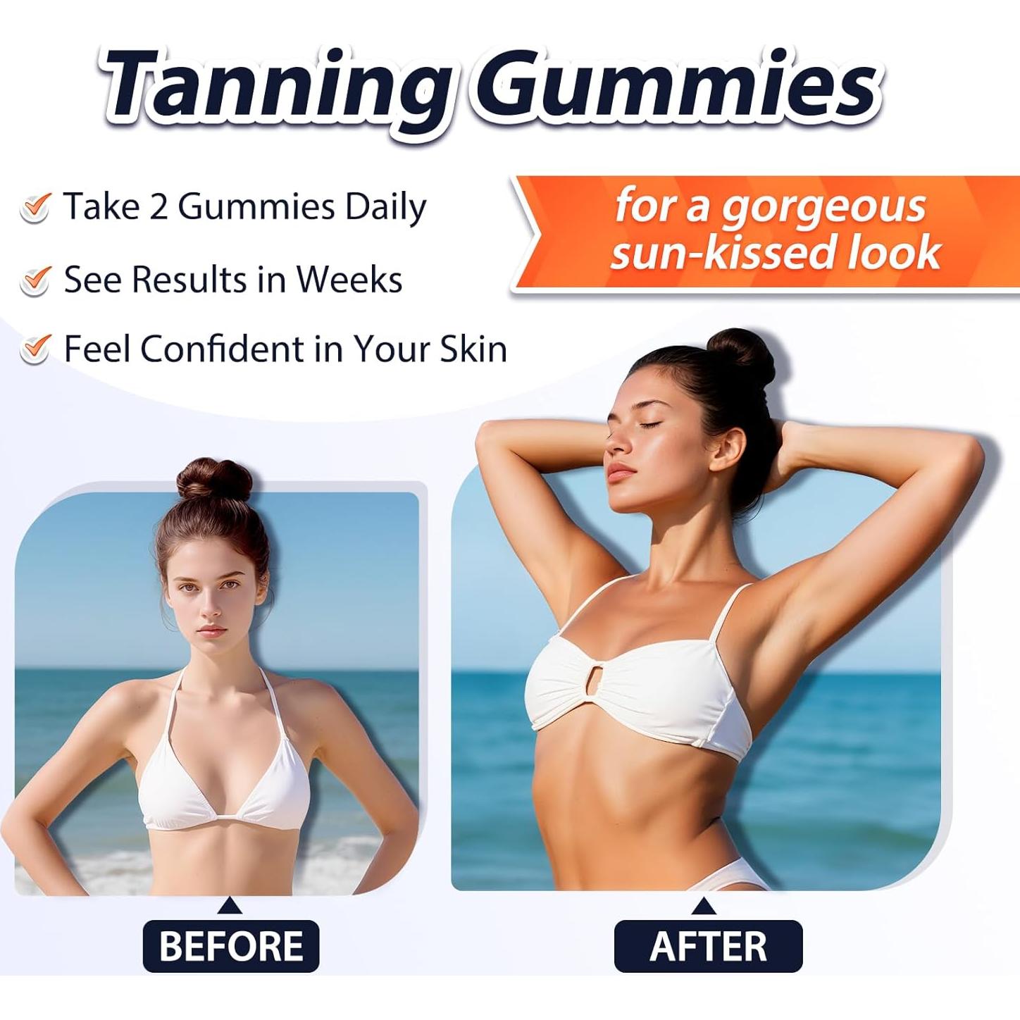 Gomitas Bronceadoras Veganas Gatchialv - 60 Unidades