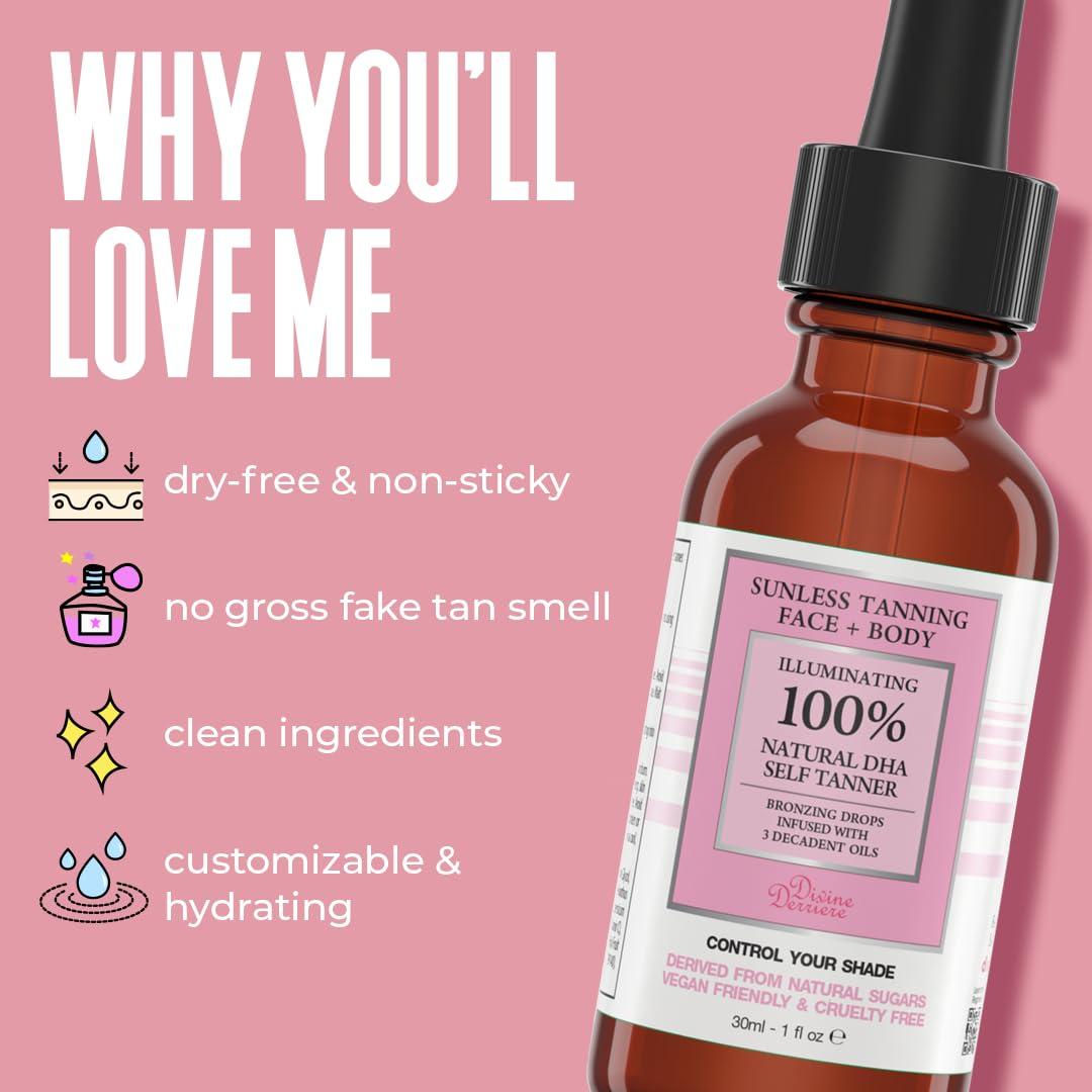 Gotas de Bronceado Autoadhesivo Divine Derriere 30 ml - Bronceador Natural